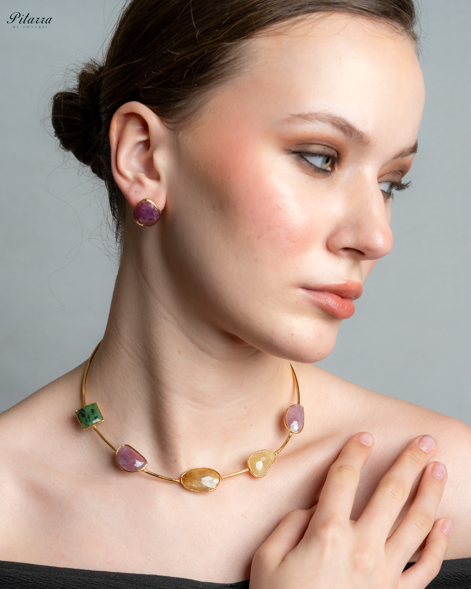 Statement Natural Multi Sapphire Necklace