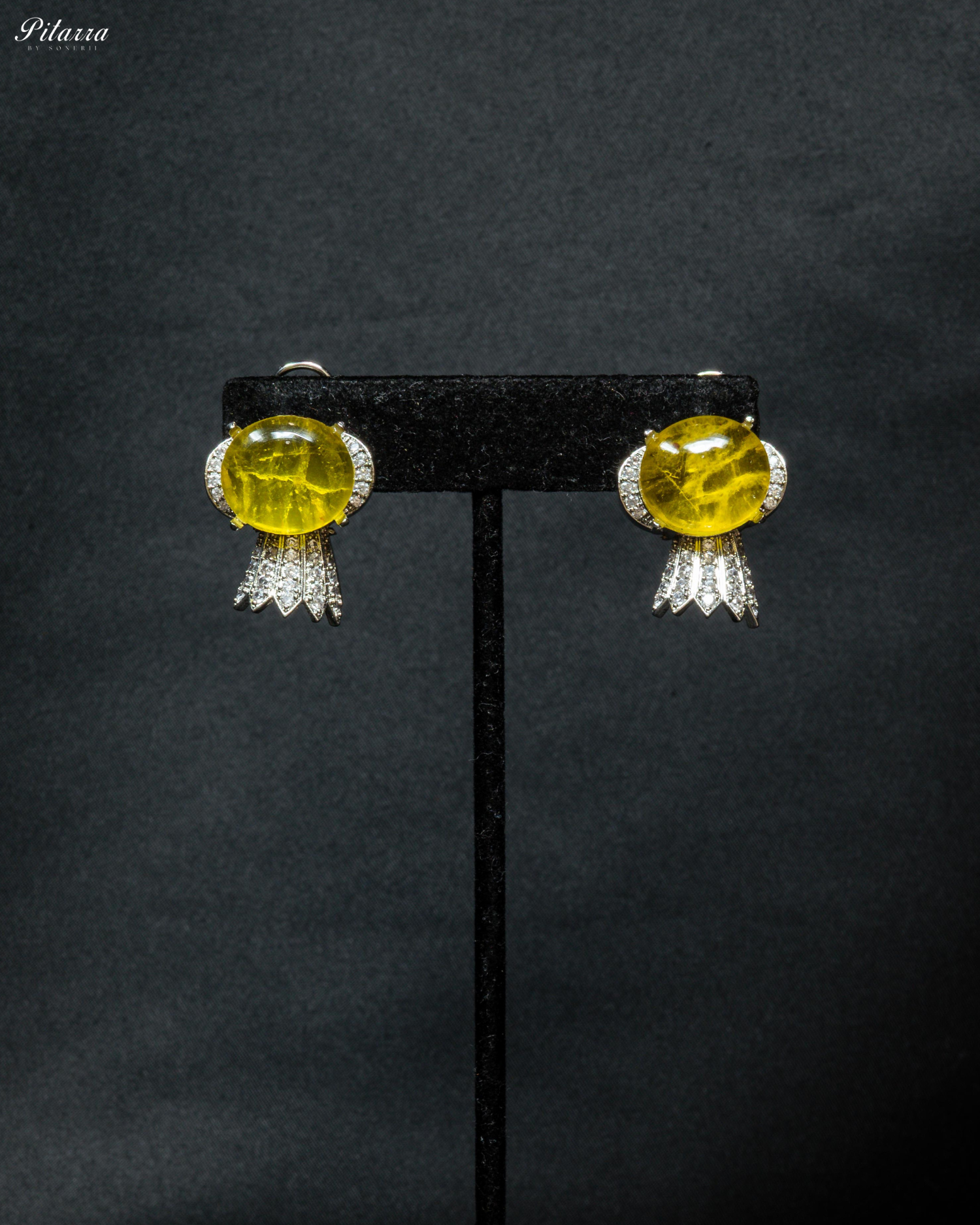Yellow Doublet Stone Cubic Zirconia Necklace Set