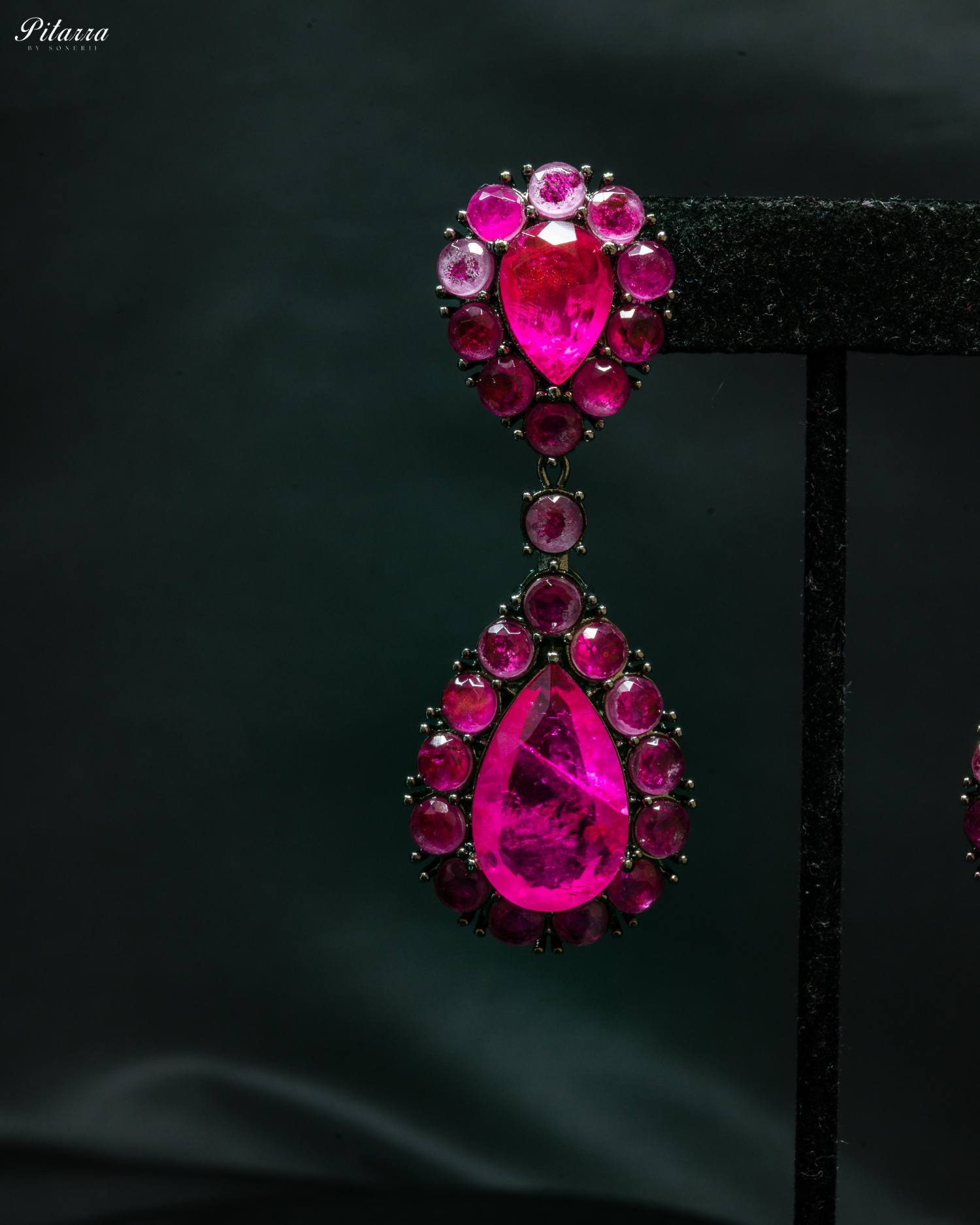 Pink Drop Doublet CZ Crytsal Dangle Earrings