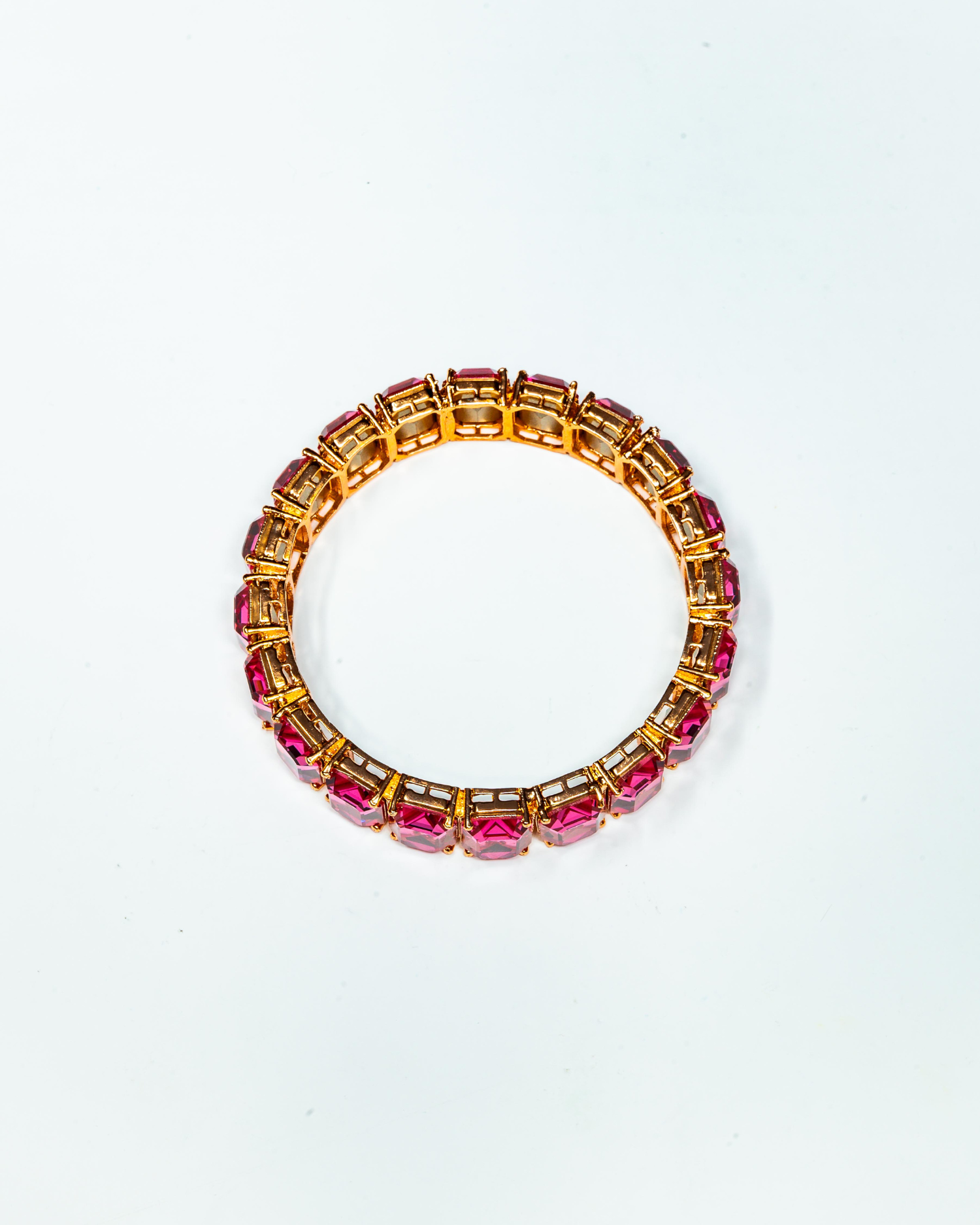Pink Square Stone Crystal Bracelet