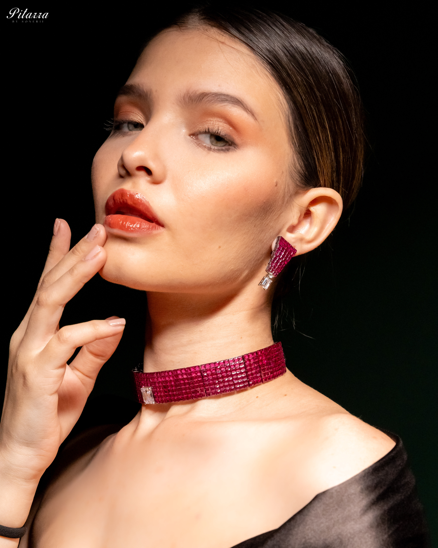 Pink CZ Choker Set