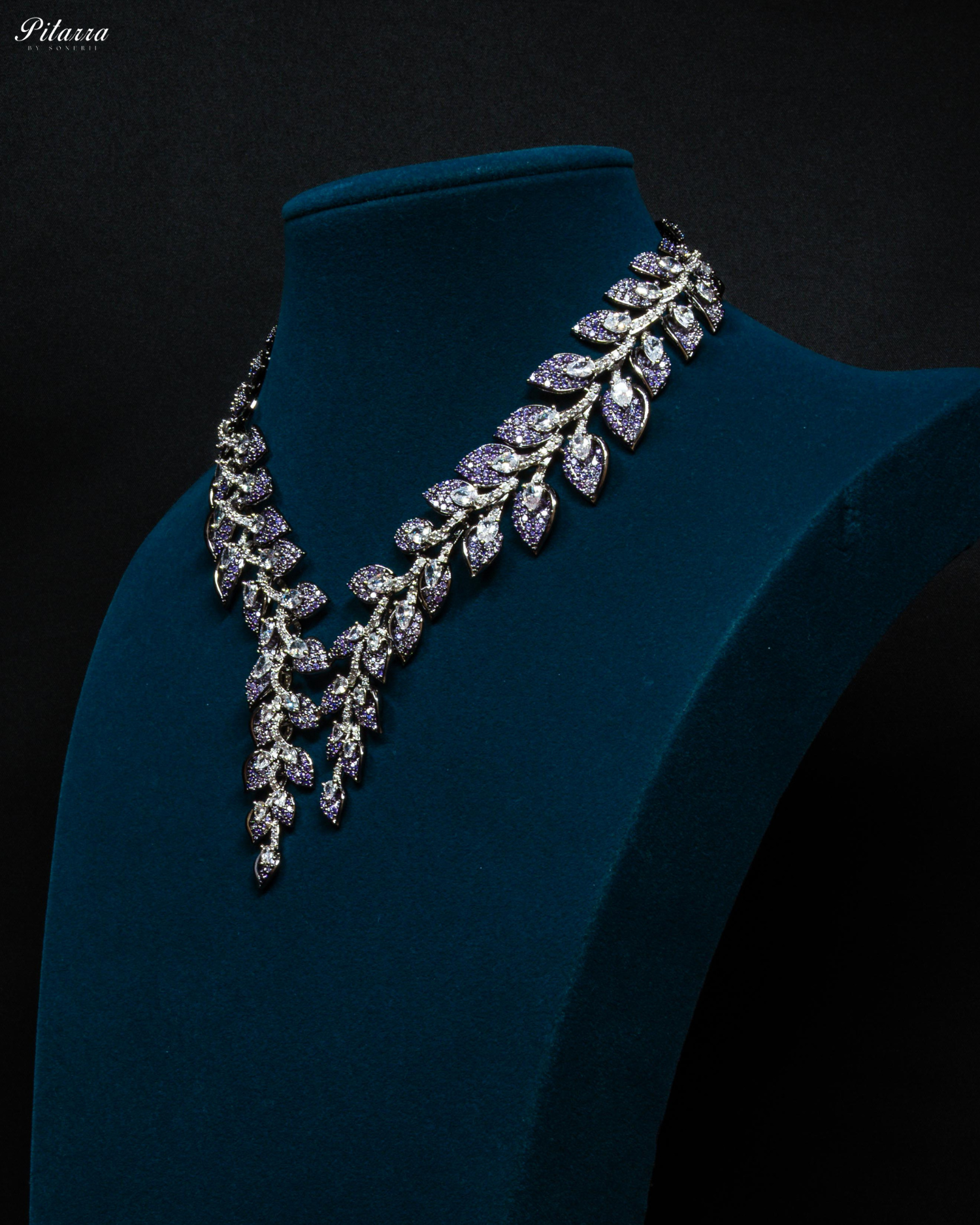 Purple Stone Cubic Zirconia Necklace Set