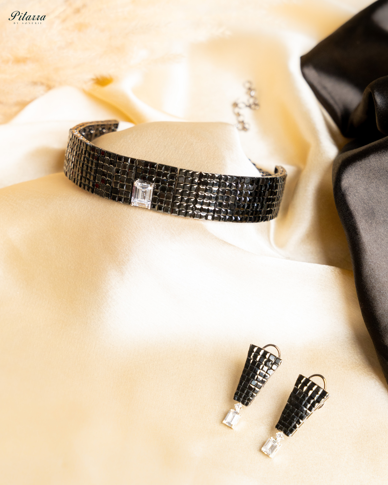 Black CZ Choker Set