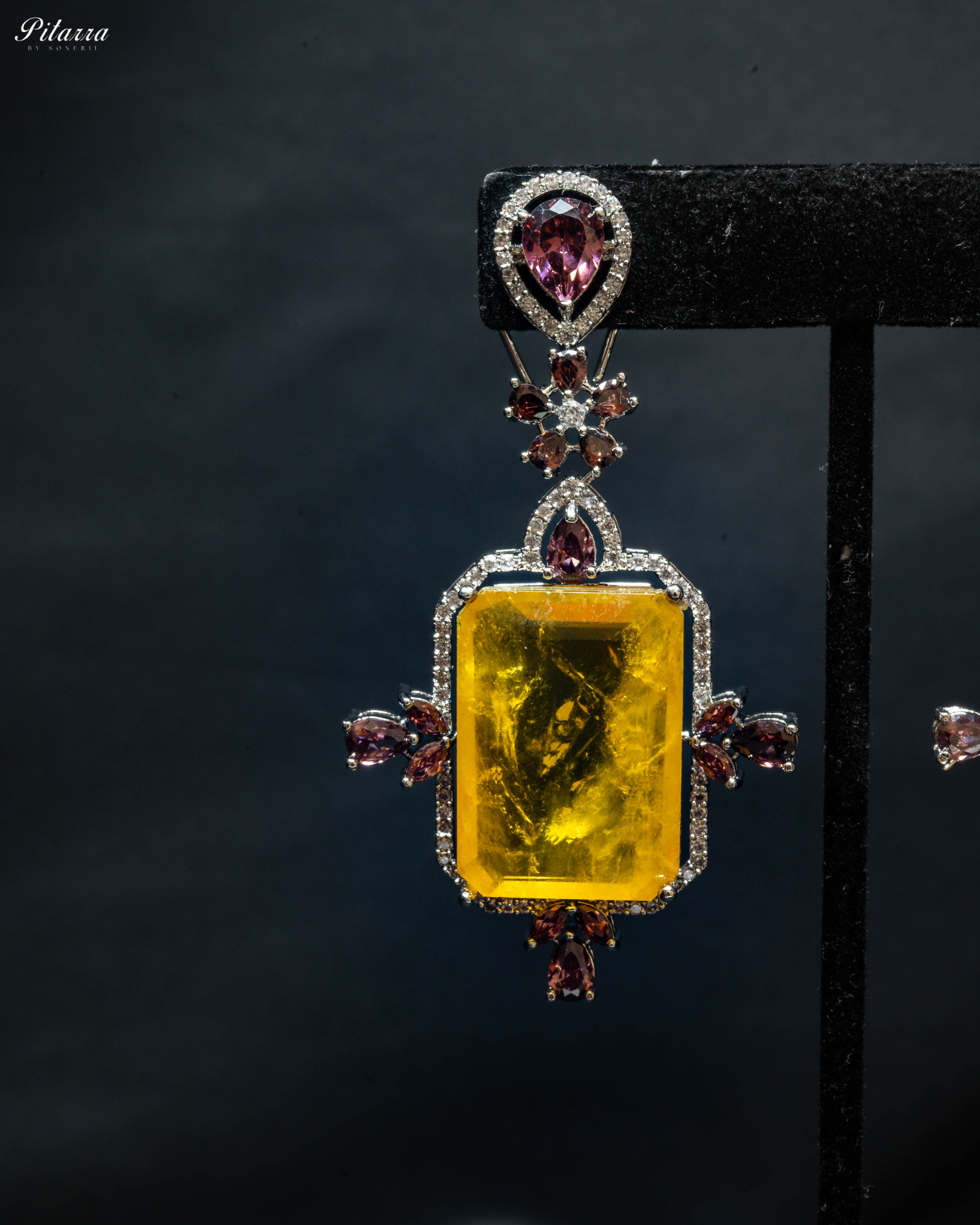 Yellow Doublet Dangler Earrings