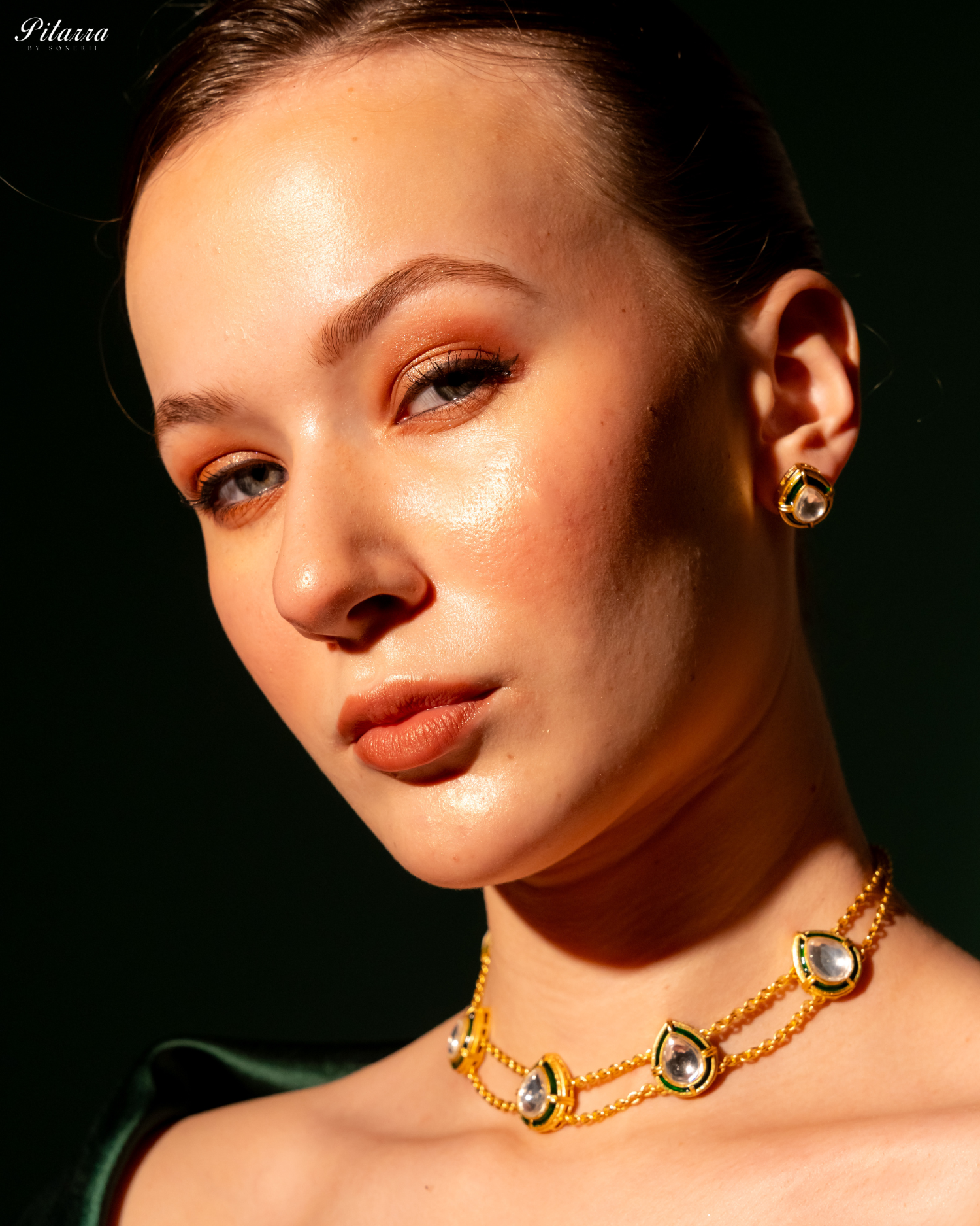 White Chain Double Chain Polki Set