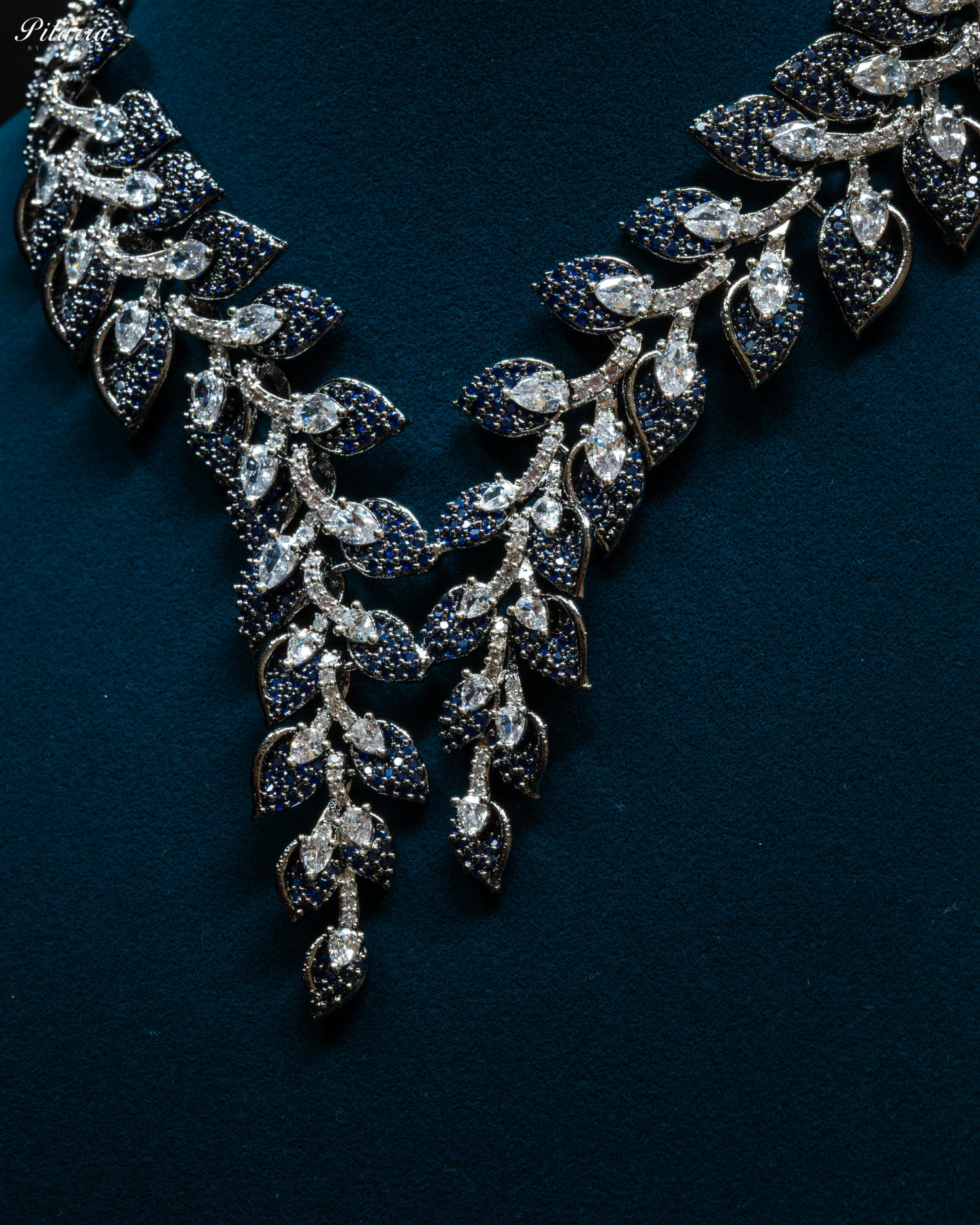 Blue Stone Cubic Zirconia Necklace Set