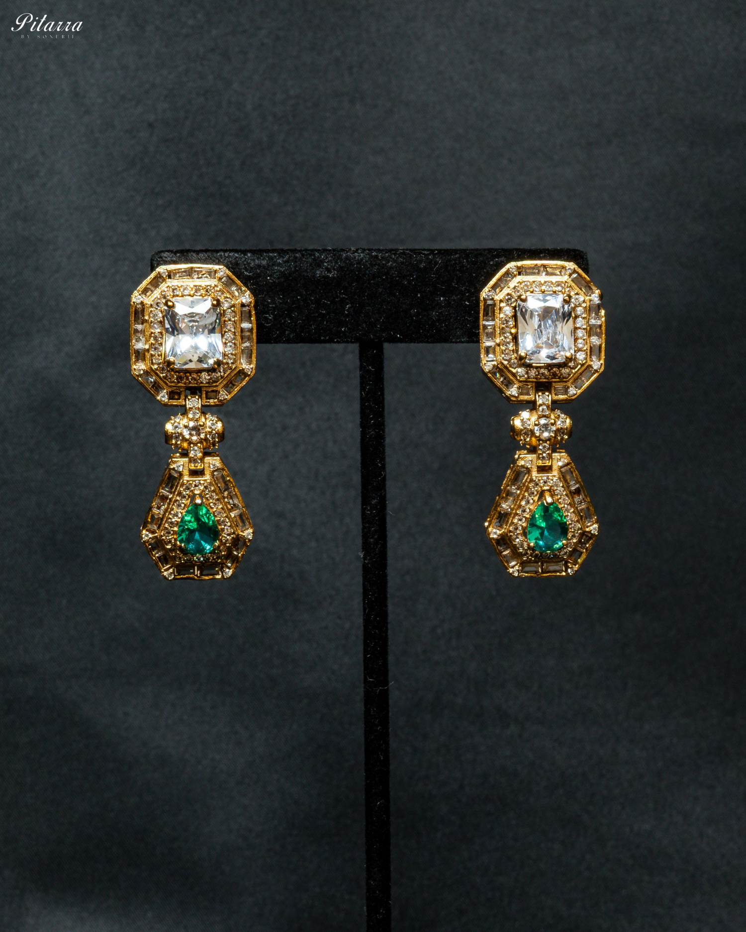 Teal Stone Victorian Kundan Necklace Set