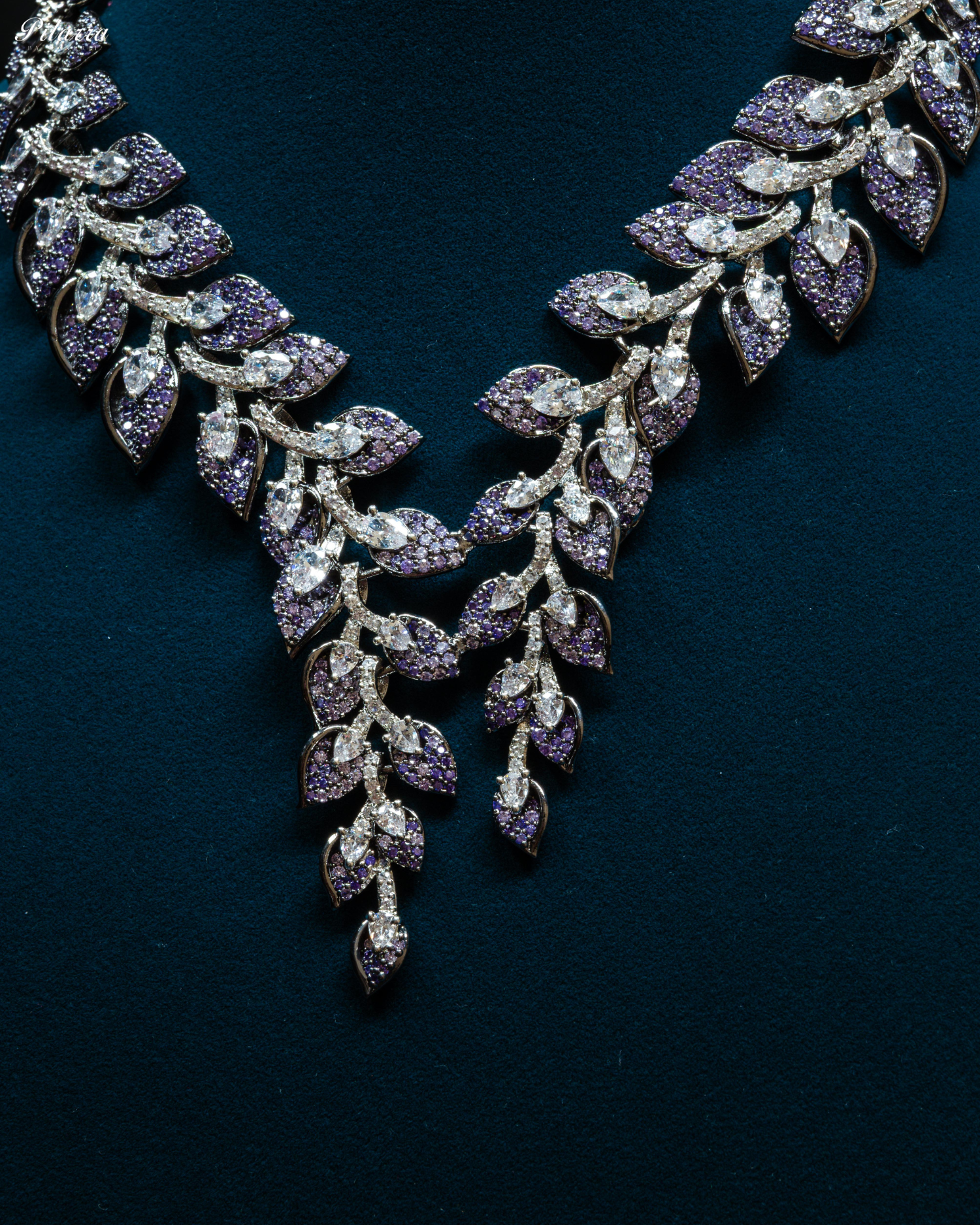 Purple Stone Cubic Zirconia Necklace Set