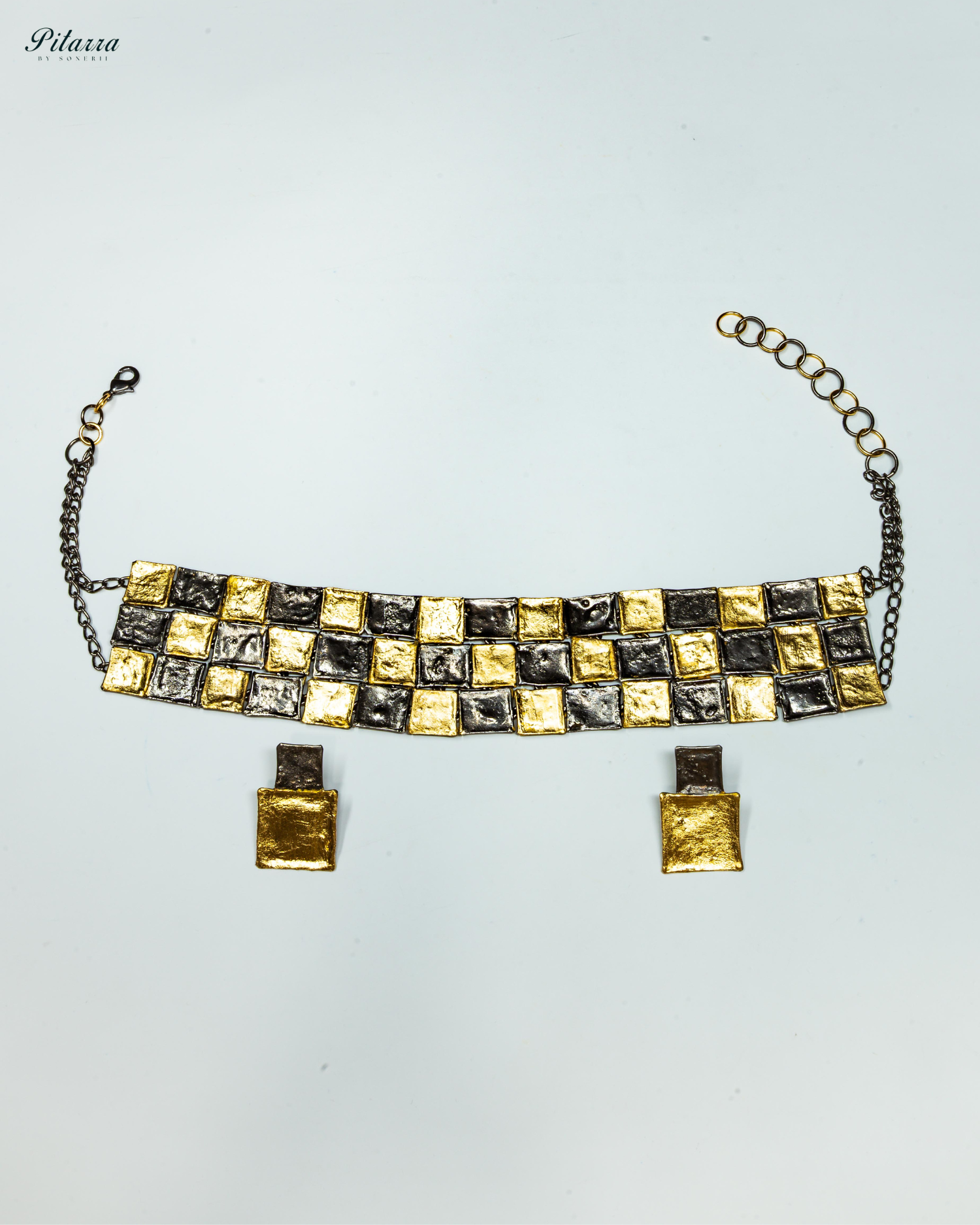 Brown Two-Tone Plated Handcrafted Choker Necklace