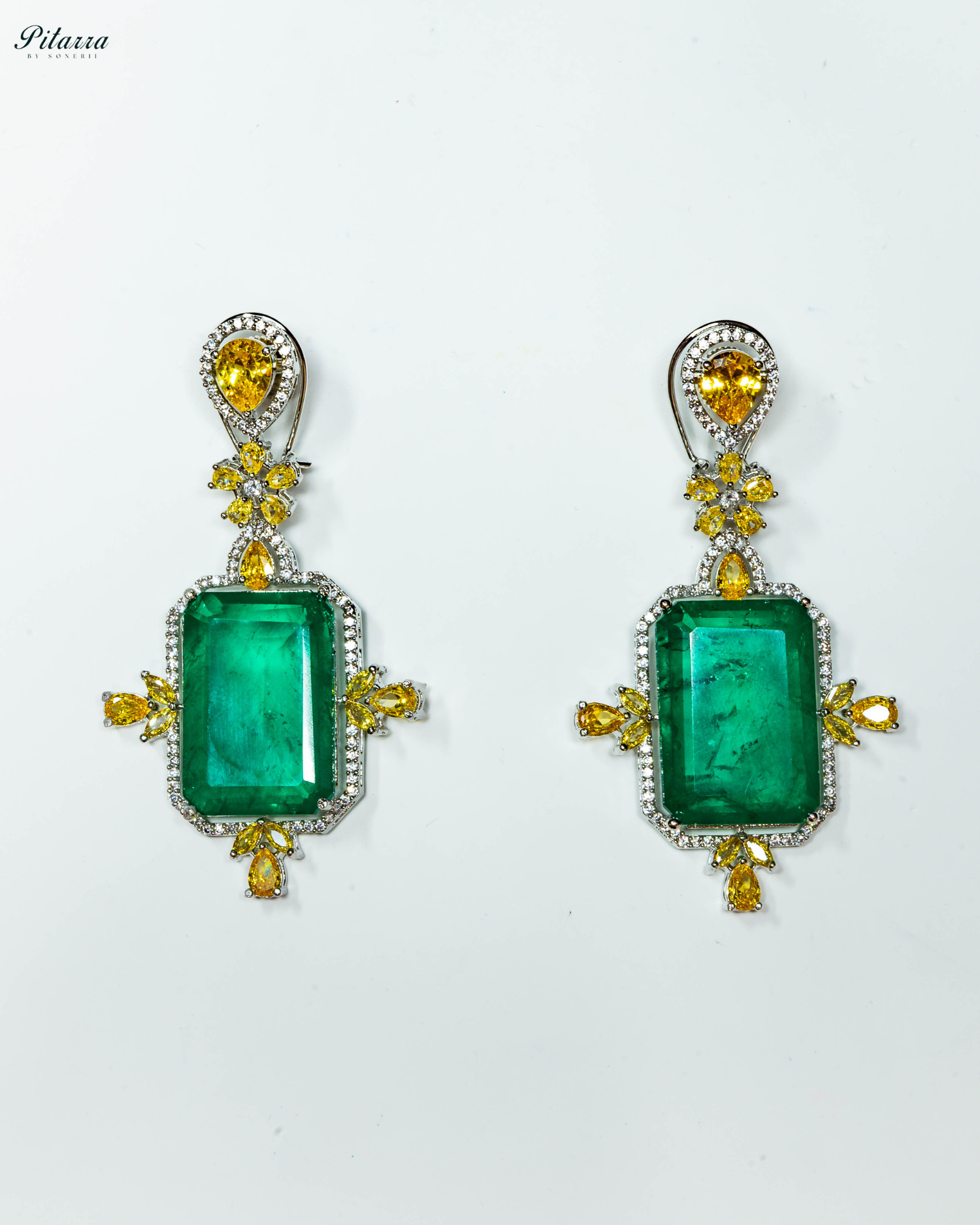 Emerald Doublet Dangler Earrings