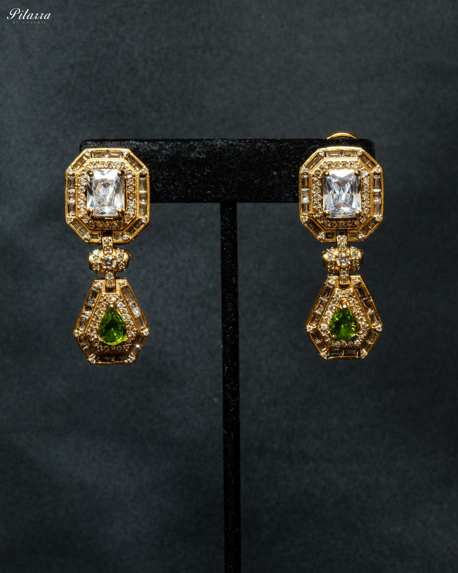 Peridot Green Stone Victorian Kundan Necklace Set