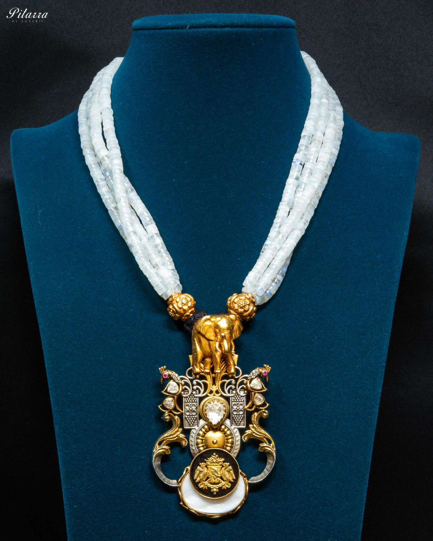 Long White Beads 92.5 Silver Necklace