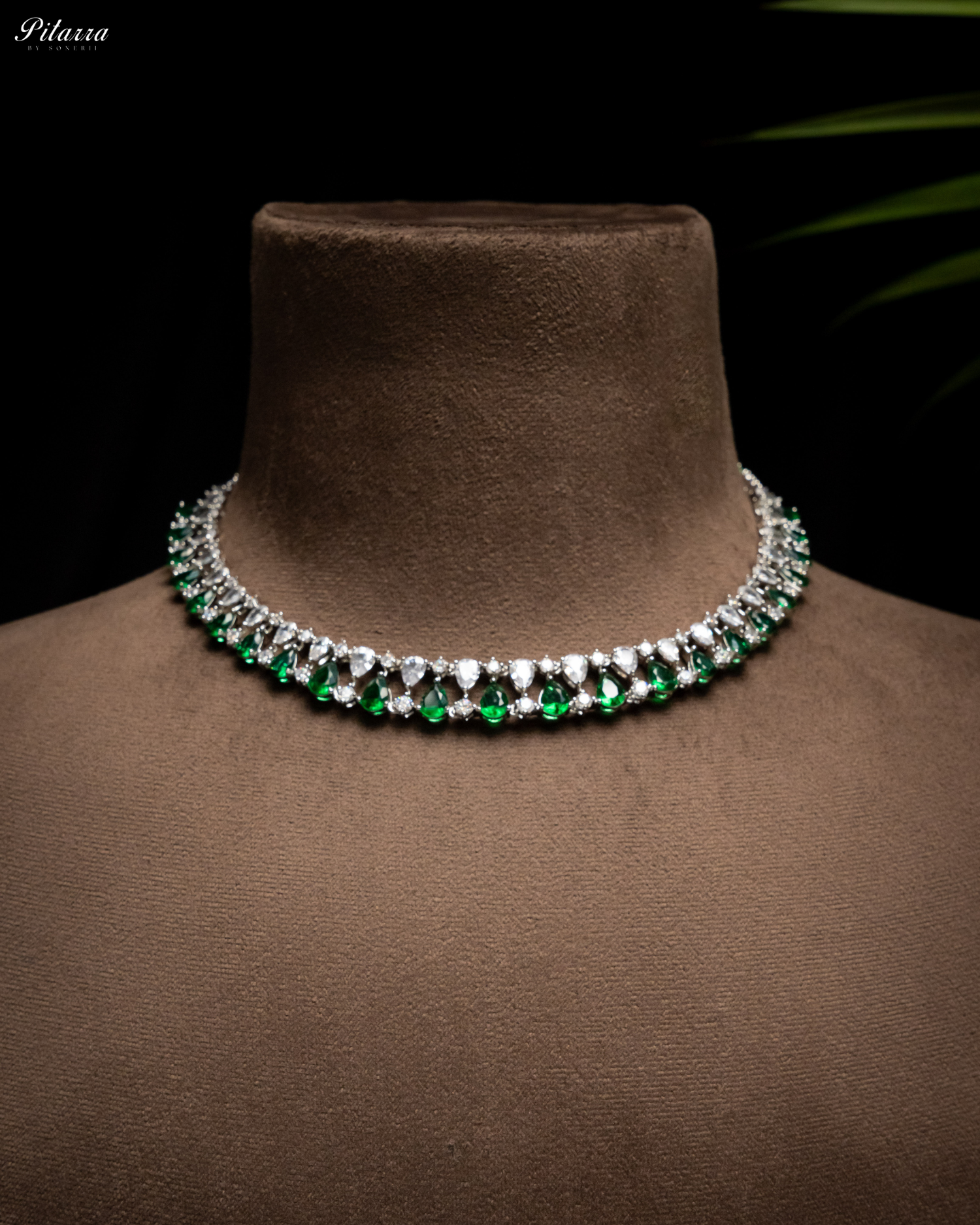 Green Drop CZ Necklace Set