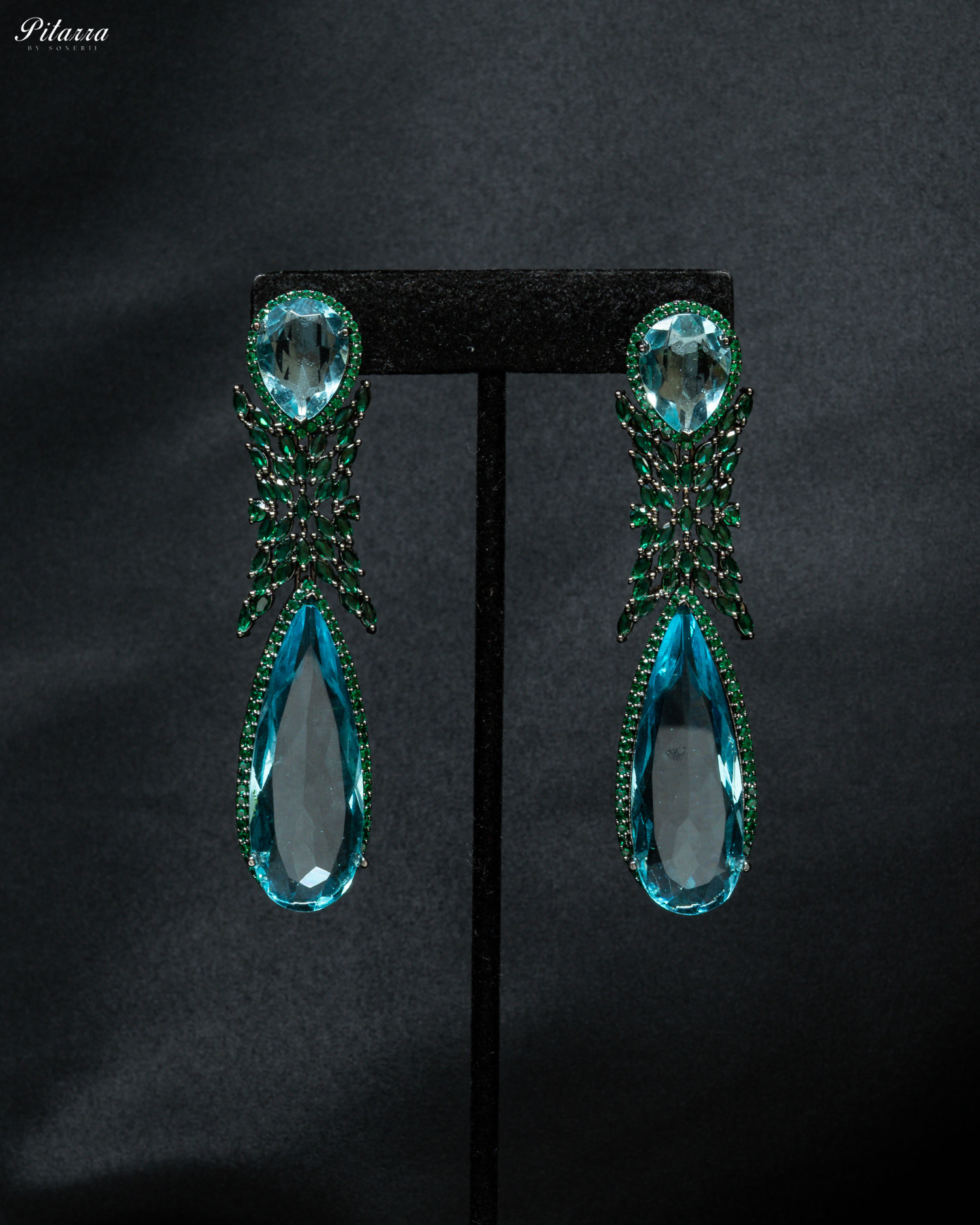 Turquoise Stone Contemporary Drop Earrings