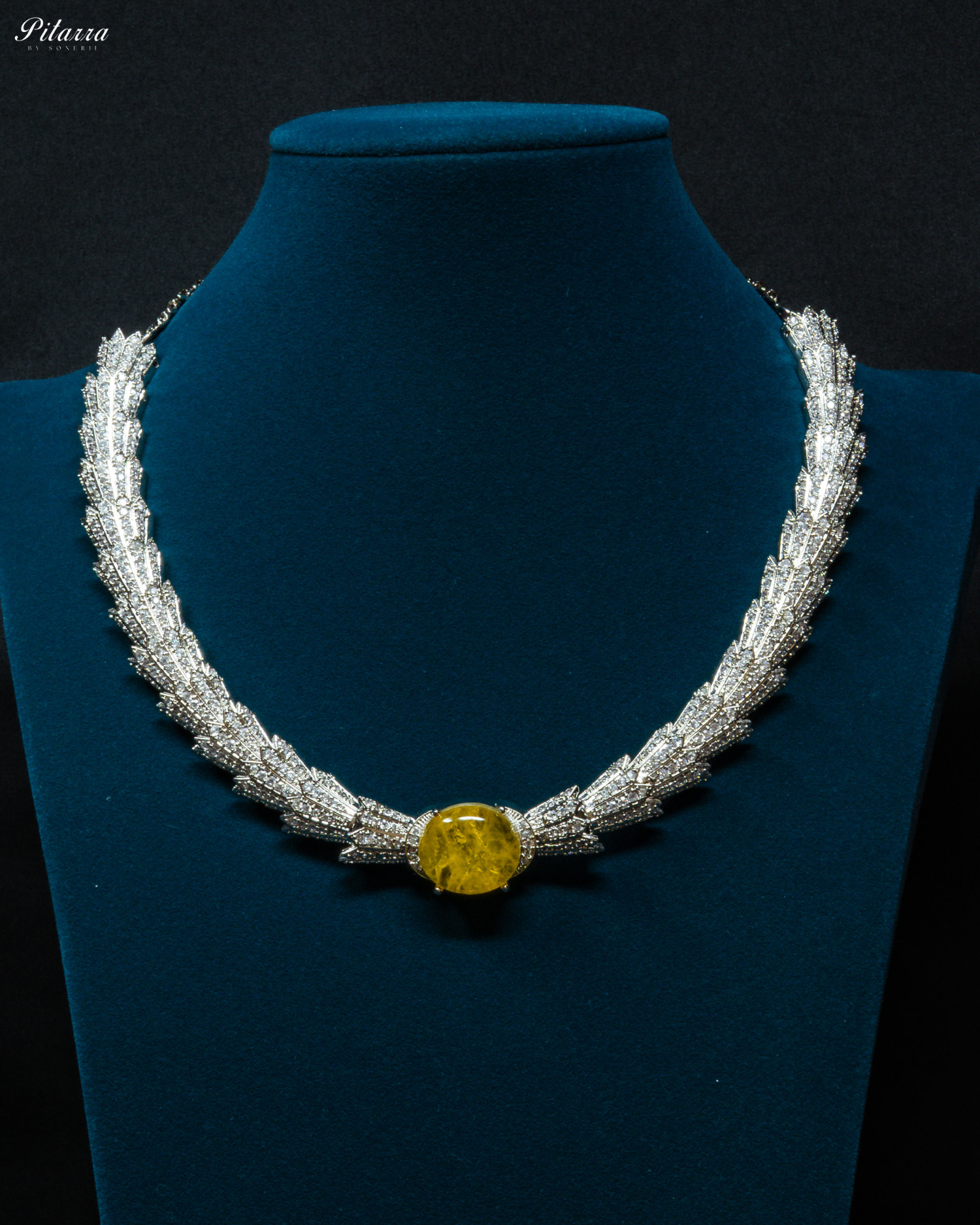Yellow Single Stone Doublet Necklace Set