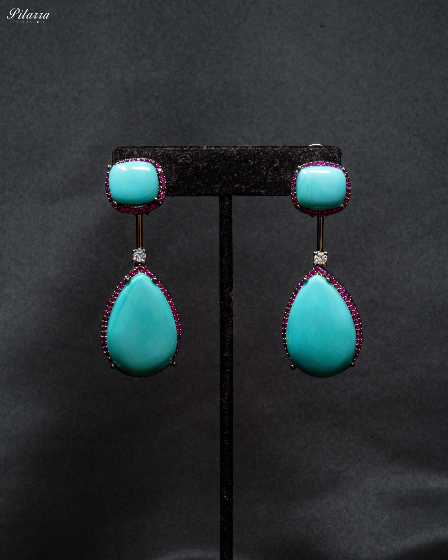 Turquoise Blue Tear Drop Dangle Earrings