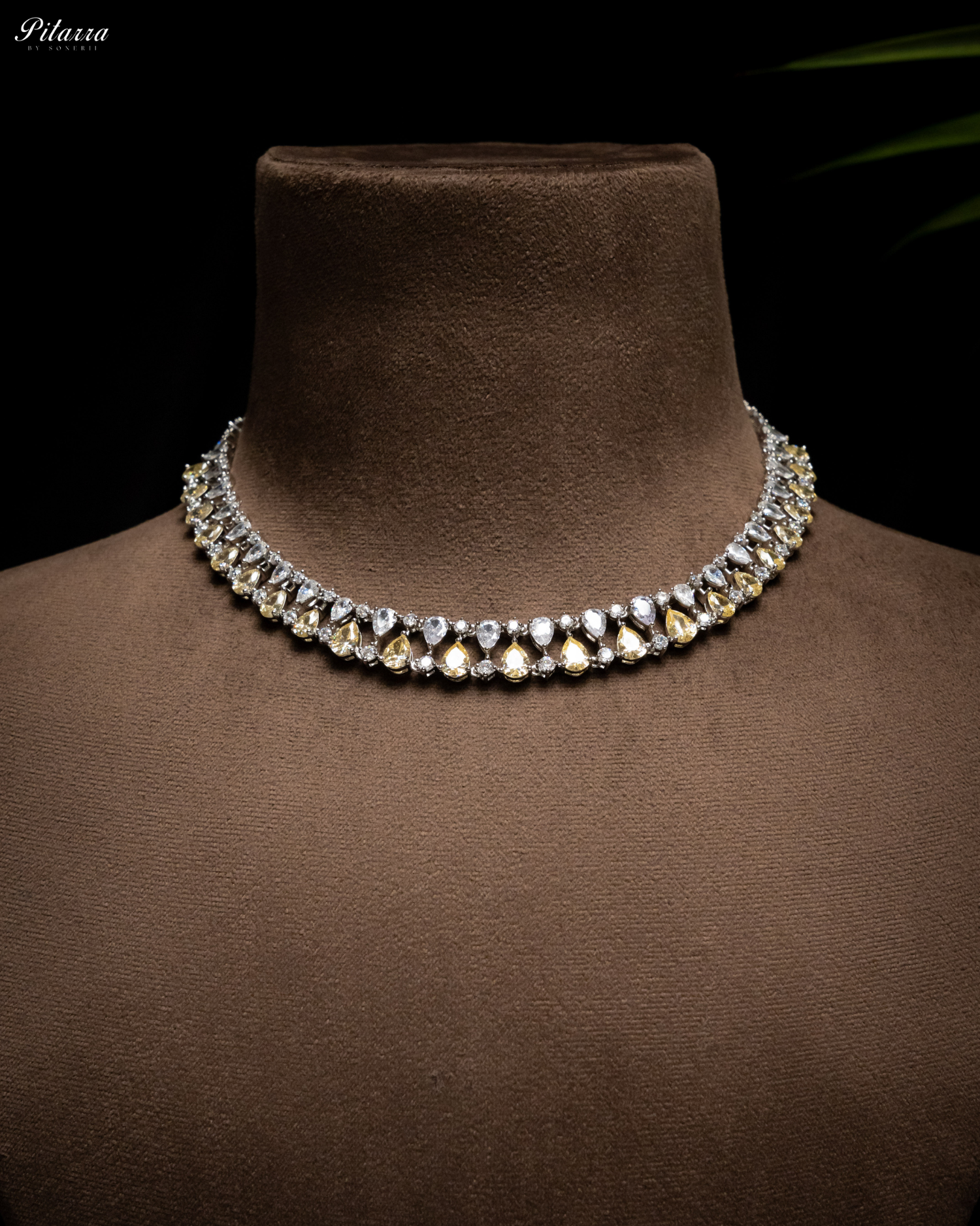 Yellow Drop CZ Necklace Set
