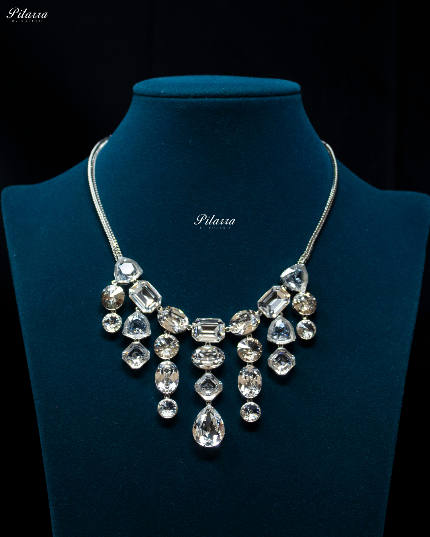 Multi White Stone Crystal Necklace Set