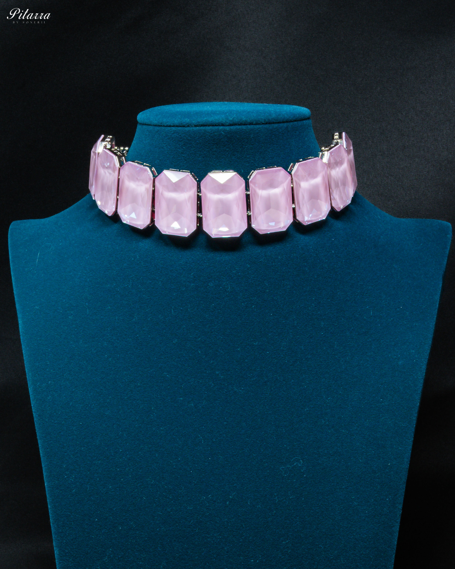 Elite Mauve Stone Crystal Choker Set