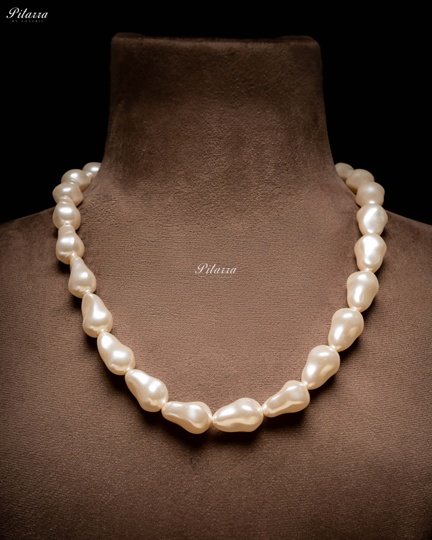 White Baroque Pearl Statement Necklace Set