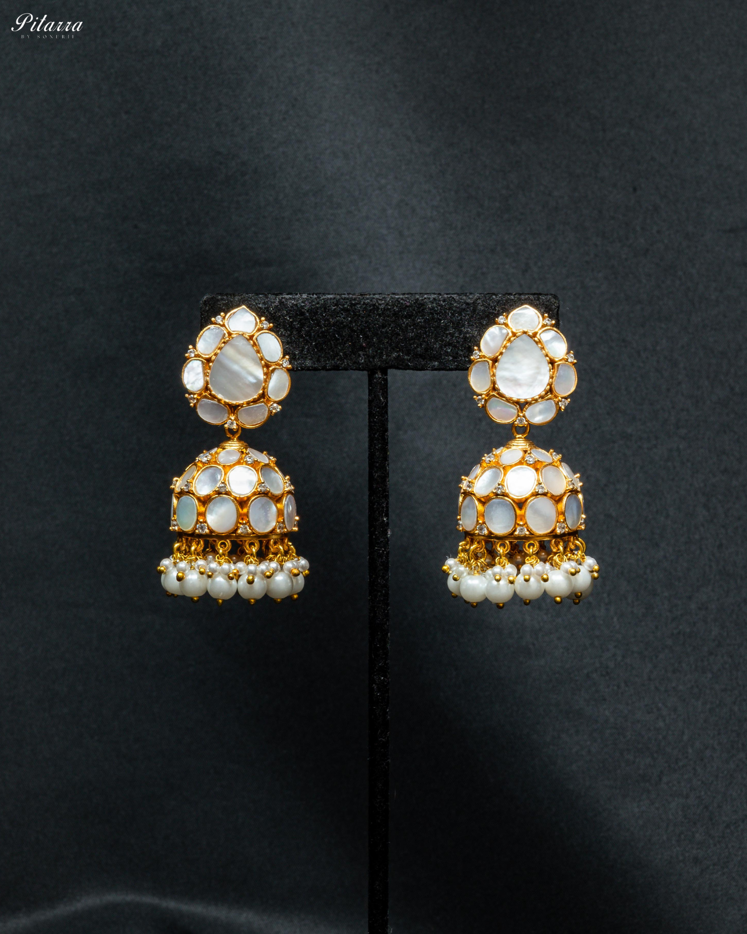 White Pearls Traditional Kundan Earring Set