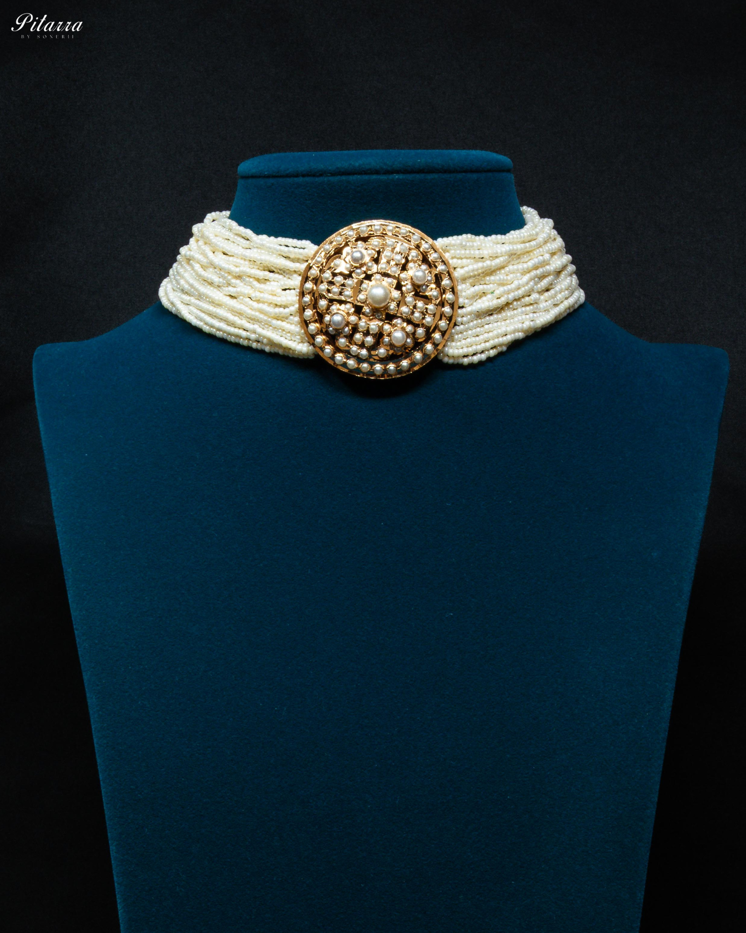 White Layered Stones White Pearl Punjabi Jadau Choker