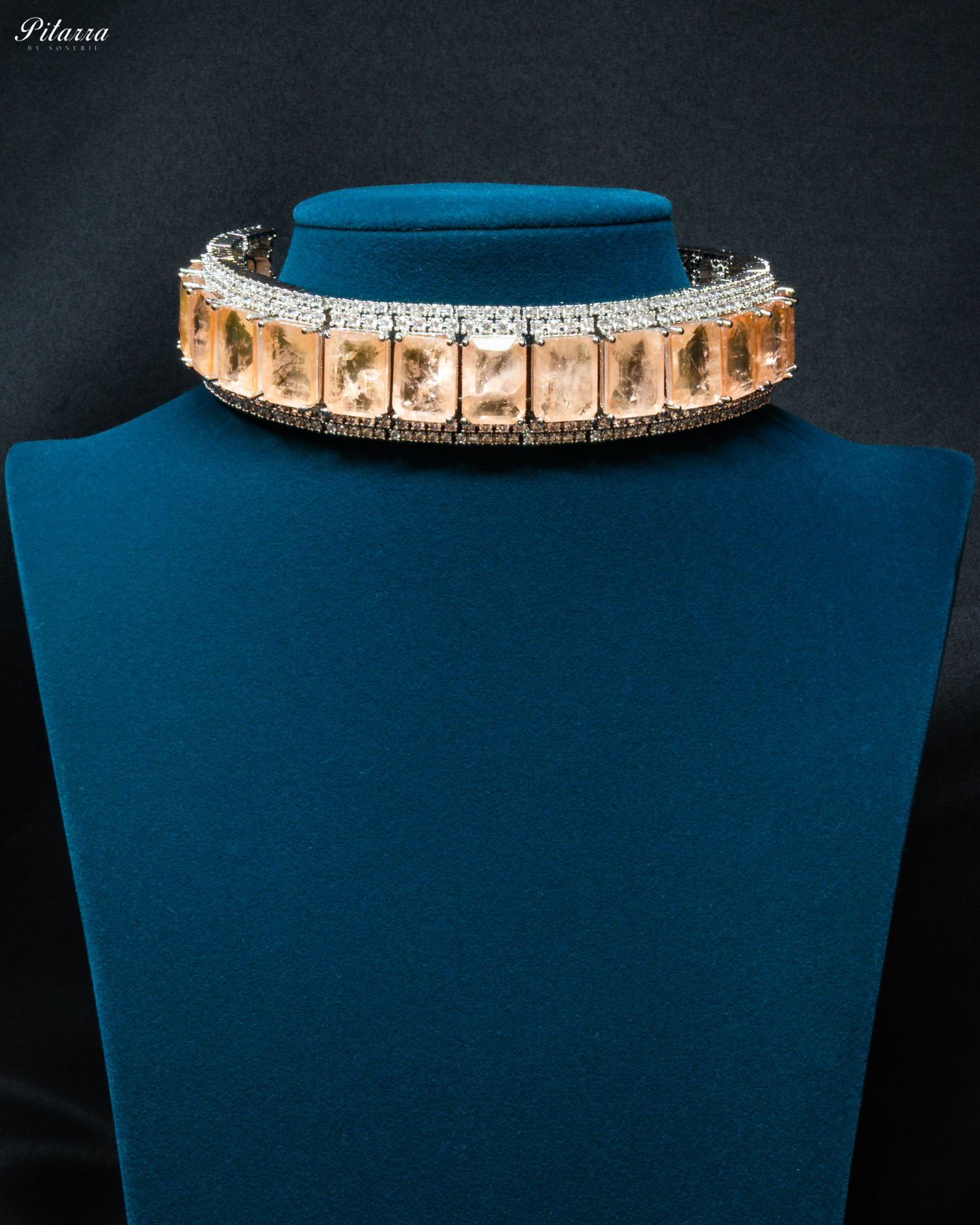 Premium Yellow Stone Silver Doublet Choker