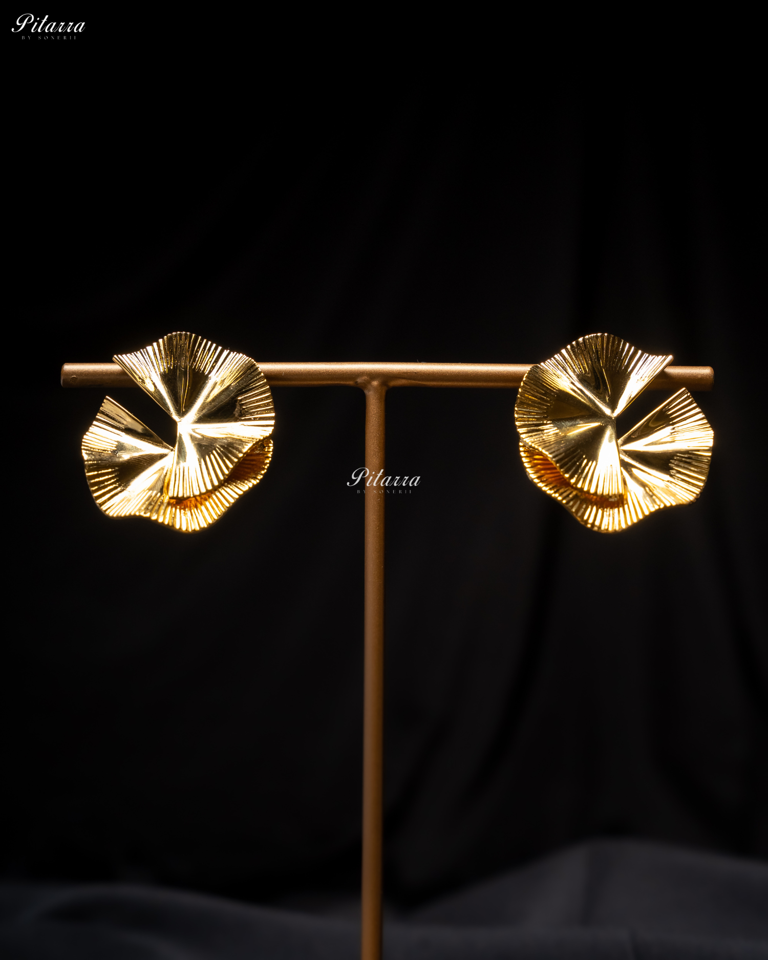 Gold Plated Twist Crystal Stud Earrings