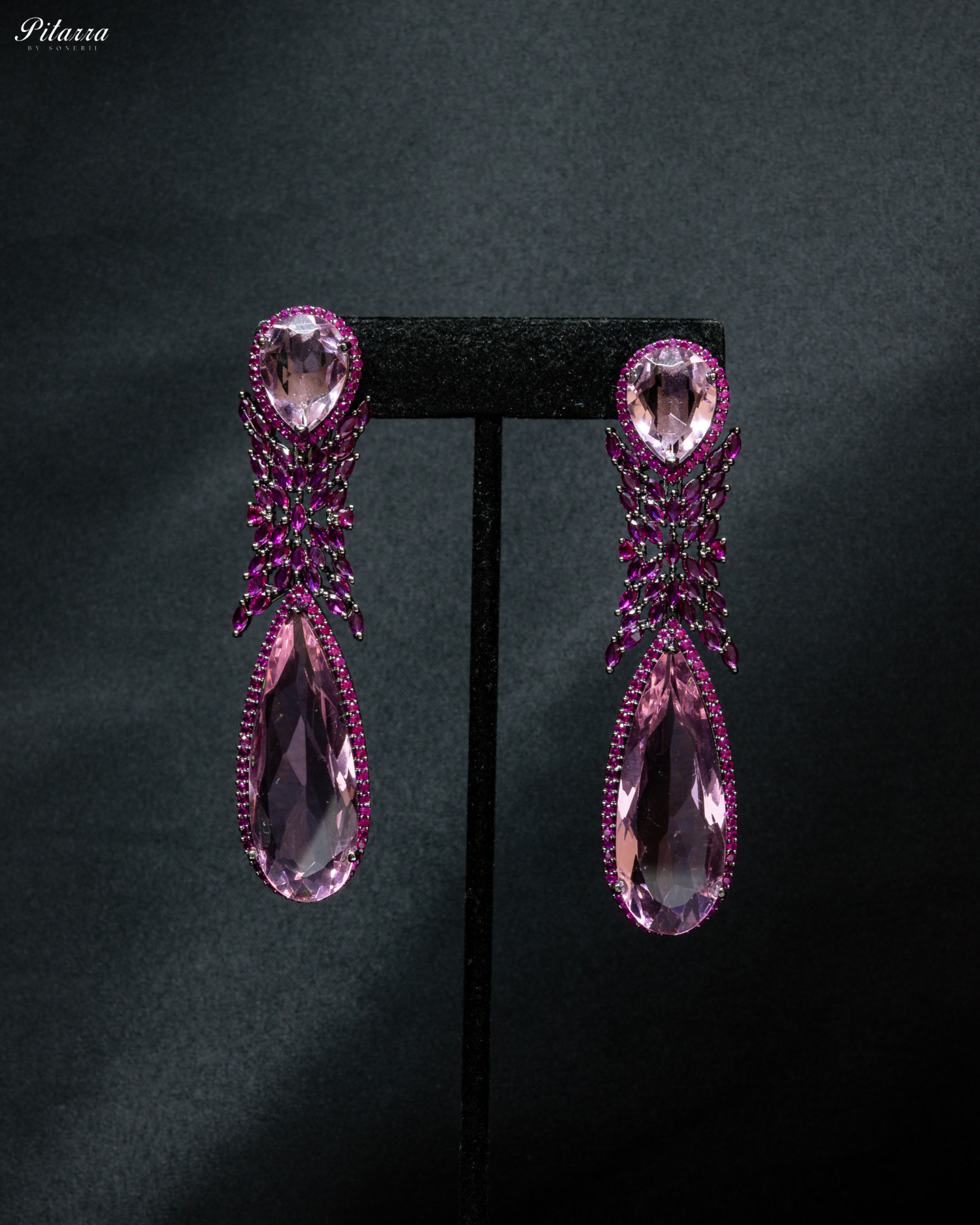 Purple Stone Contemporary Drop Earrings
