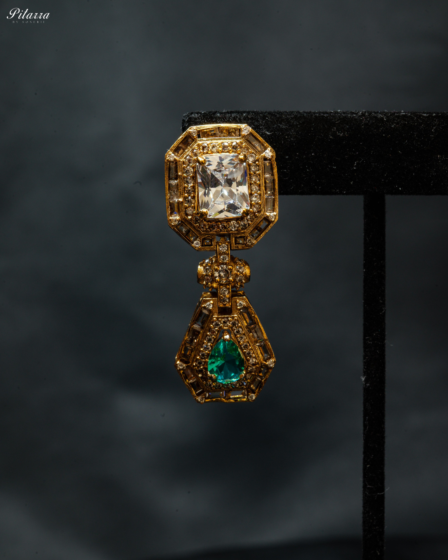 Teal Stone Victorian Kundan Necklace Set