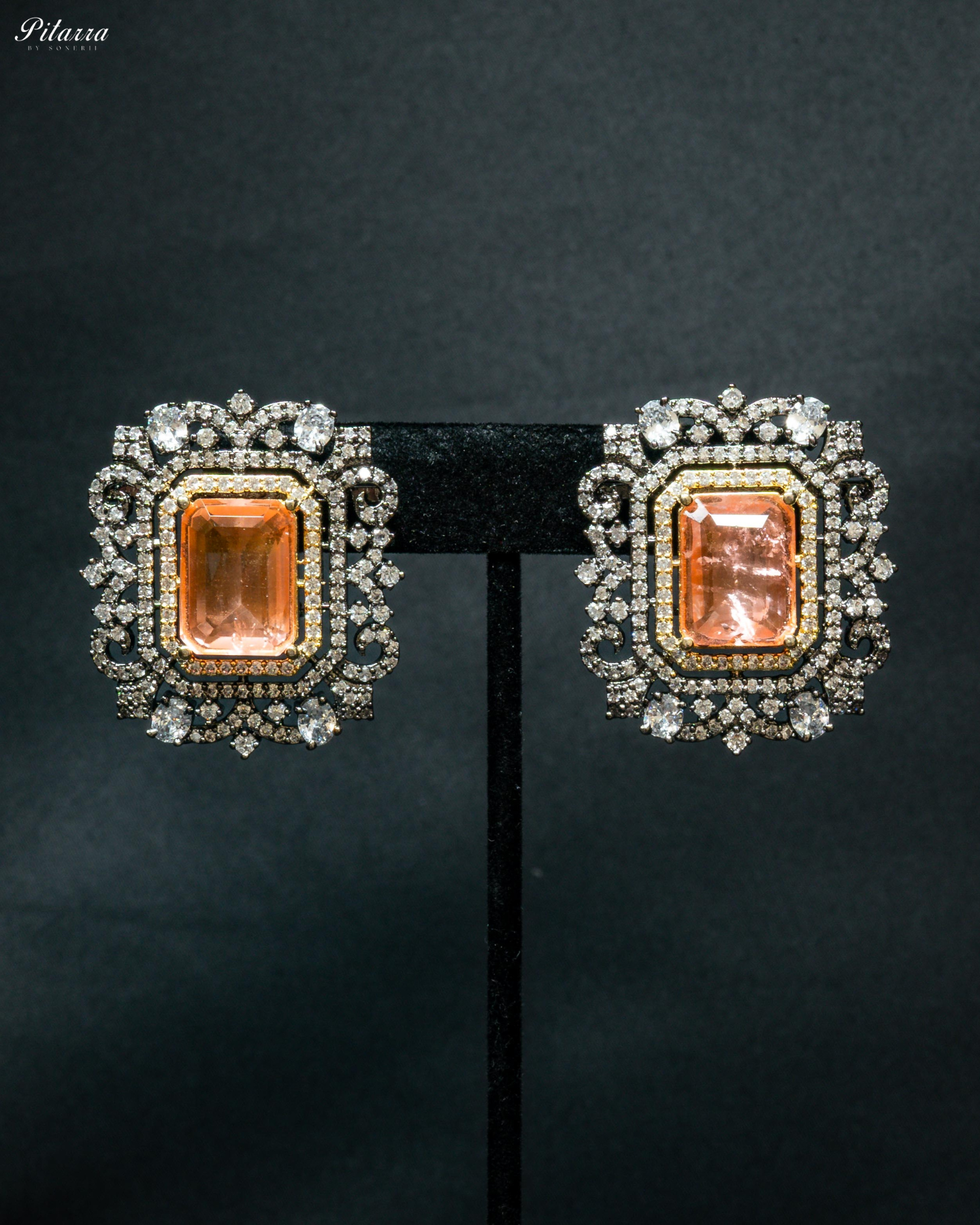 Peach Stone Doublet Pearl Choker Set