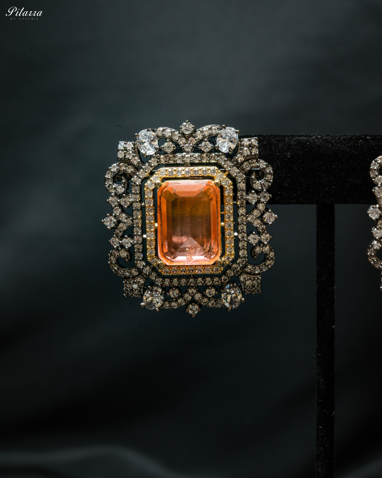 Peach Stone Doublet Pearl Choker Set