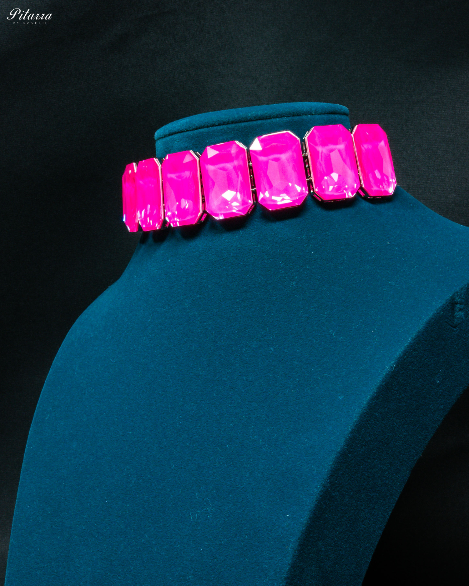 Elite Pink Stone Crystal Choker Set