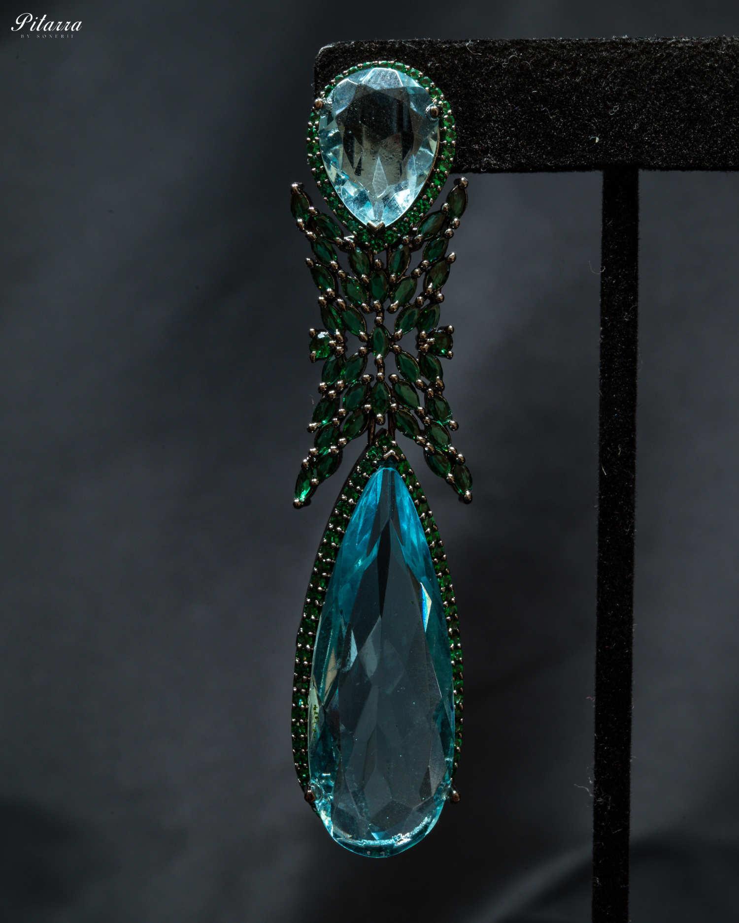 Turquoise Stone Contemporary Drop Earrings