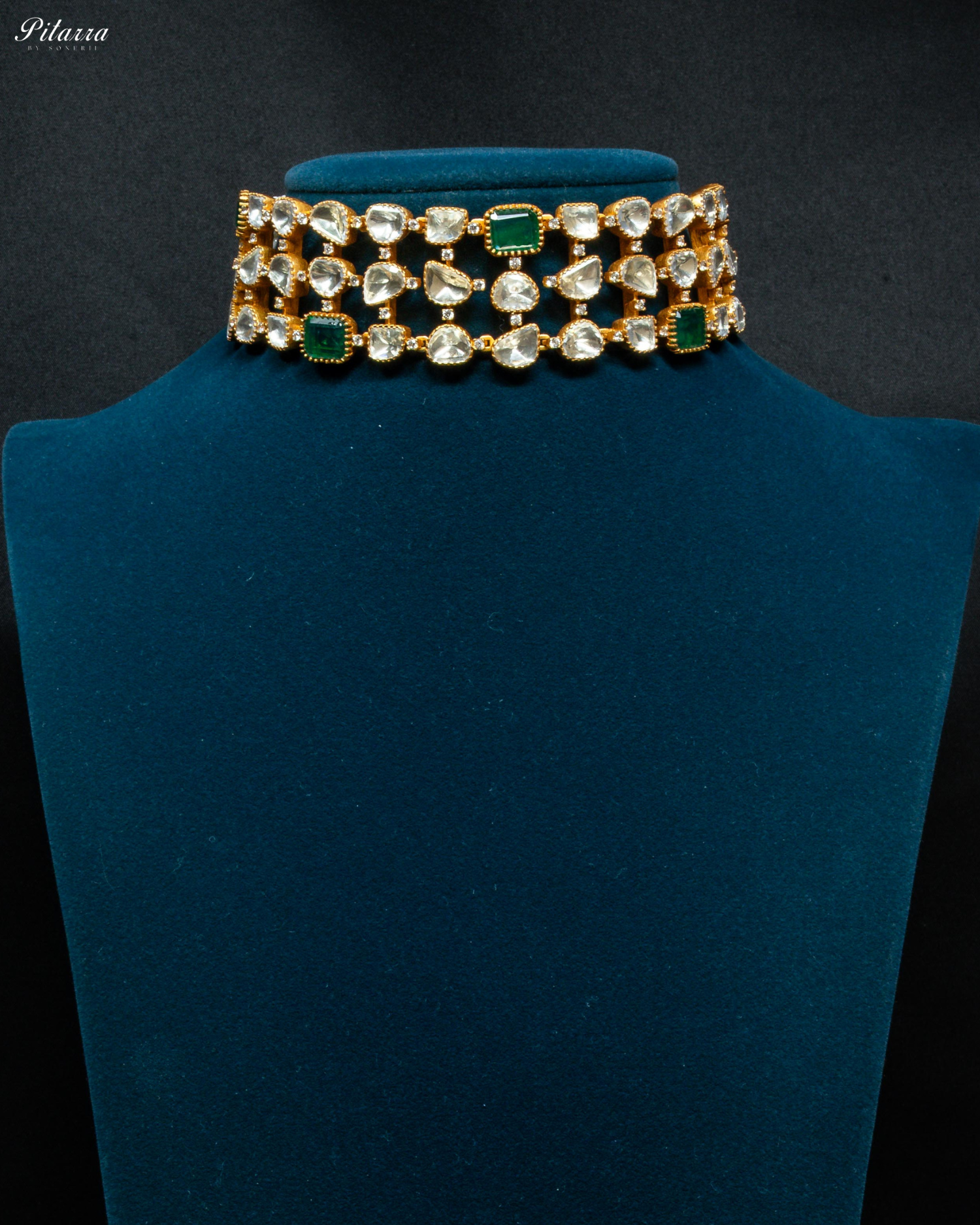Majestic Green Traditional Kundan Choker Set