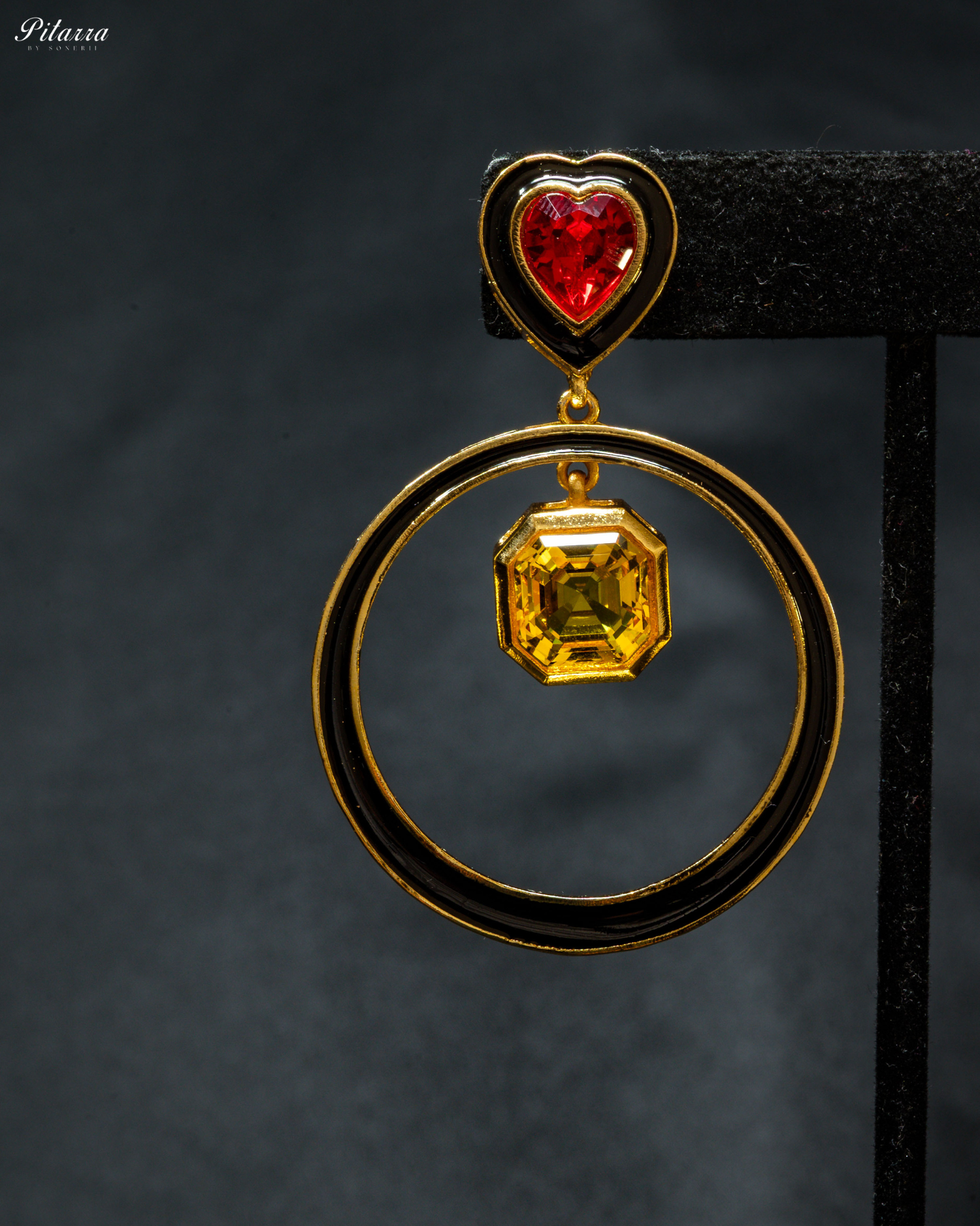 Red and Yellow Crystal Hope Earrings
