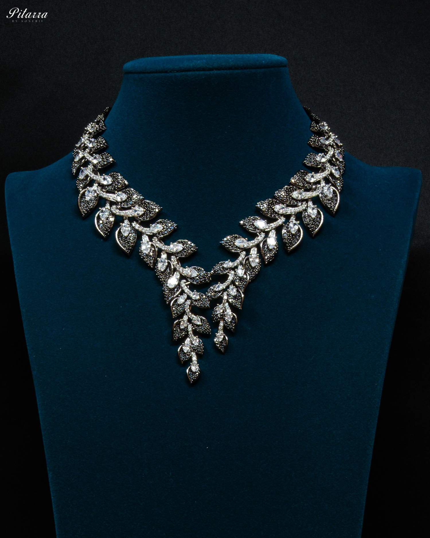 Black Stone Cubic Zirconia Necklace Set
