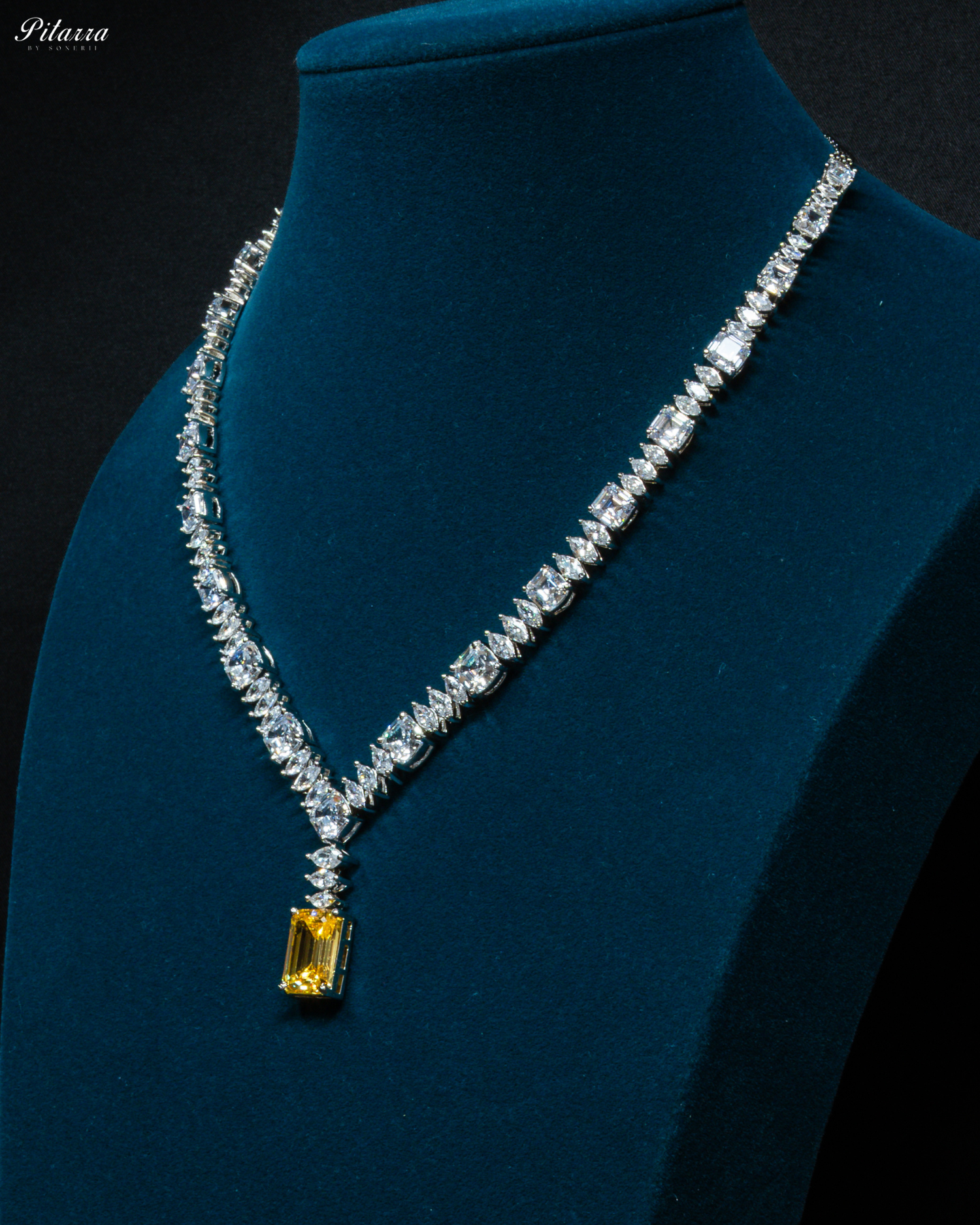 Yellow Stone Cubic Zirconia Pendant Set