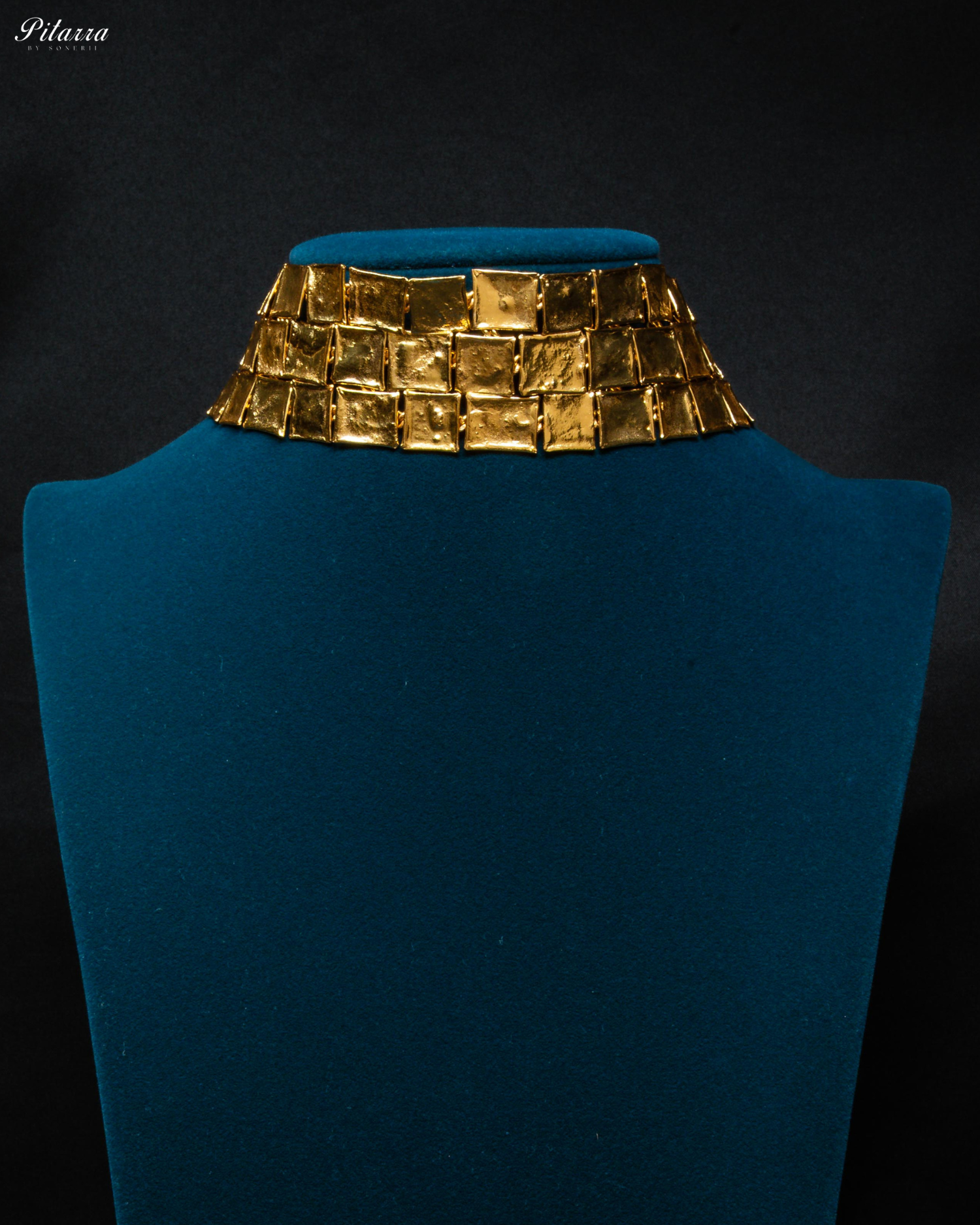 Gold Two-Tone Plated Handcrafted Choker Necklace