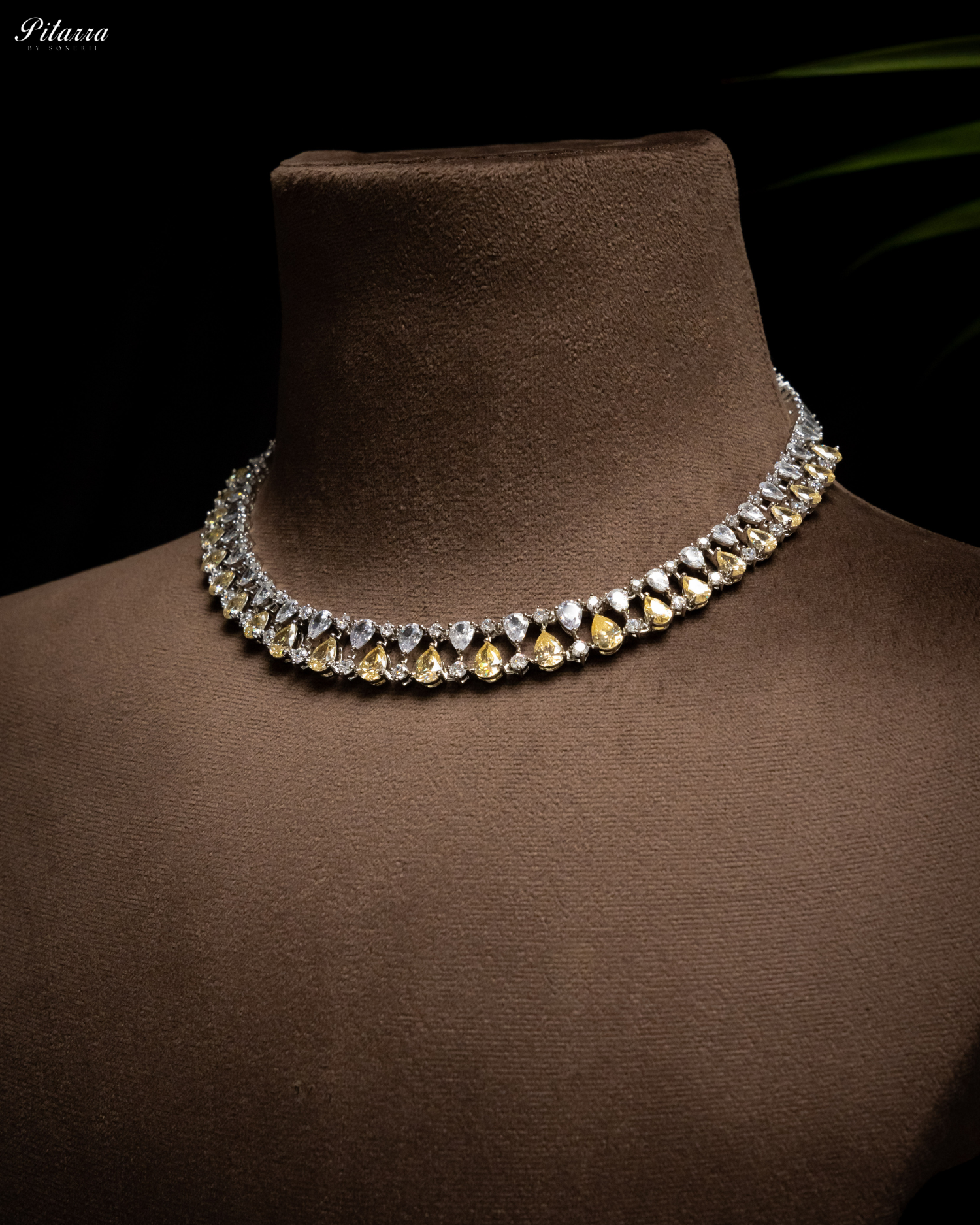 Yellow Drop CZ Necklace Set