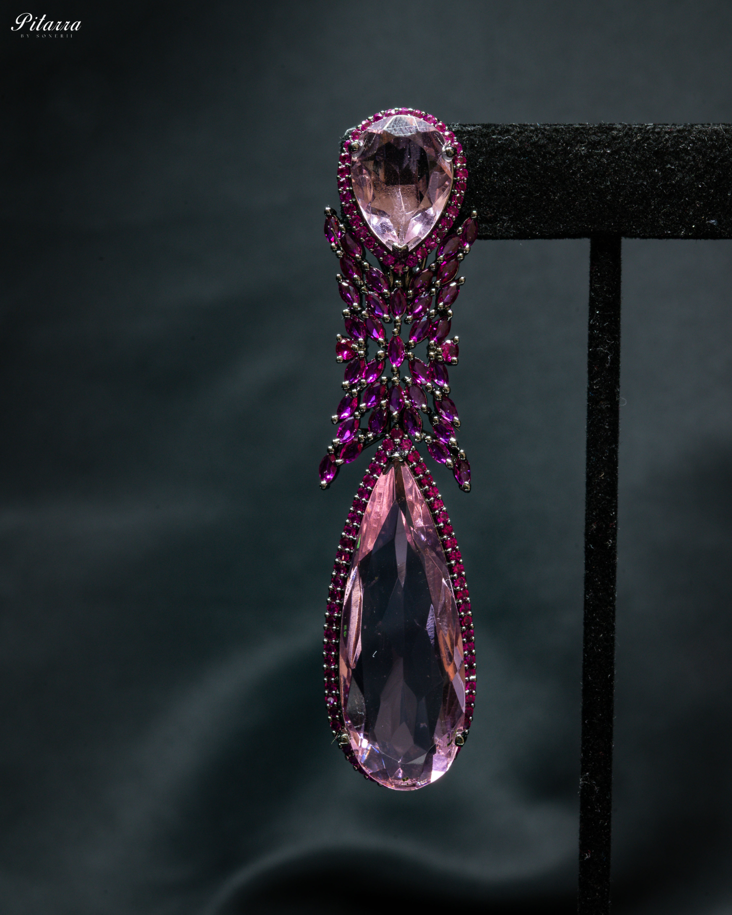 Purple Stone Contemporary Drop Earrings
