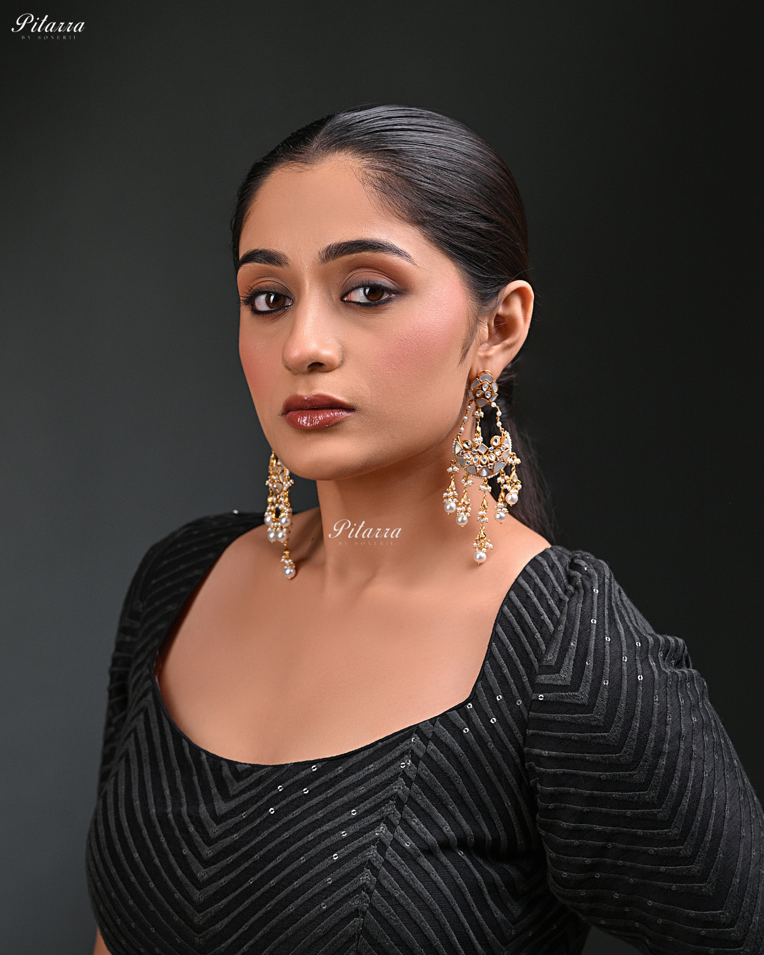 White Colour Gold Plated Pearl Chandbali Earrings