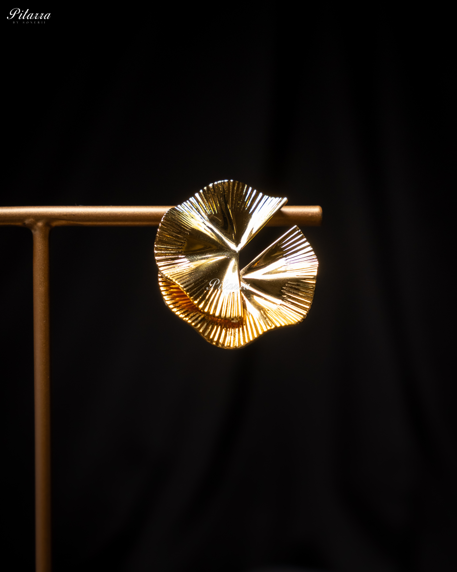 Gold Plated Twist Crystal Stud Earrings