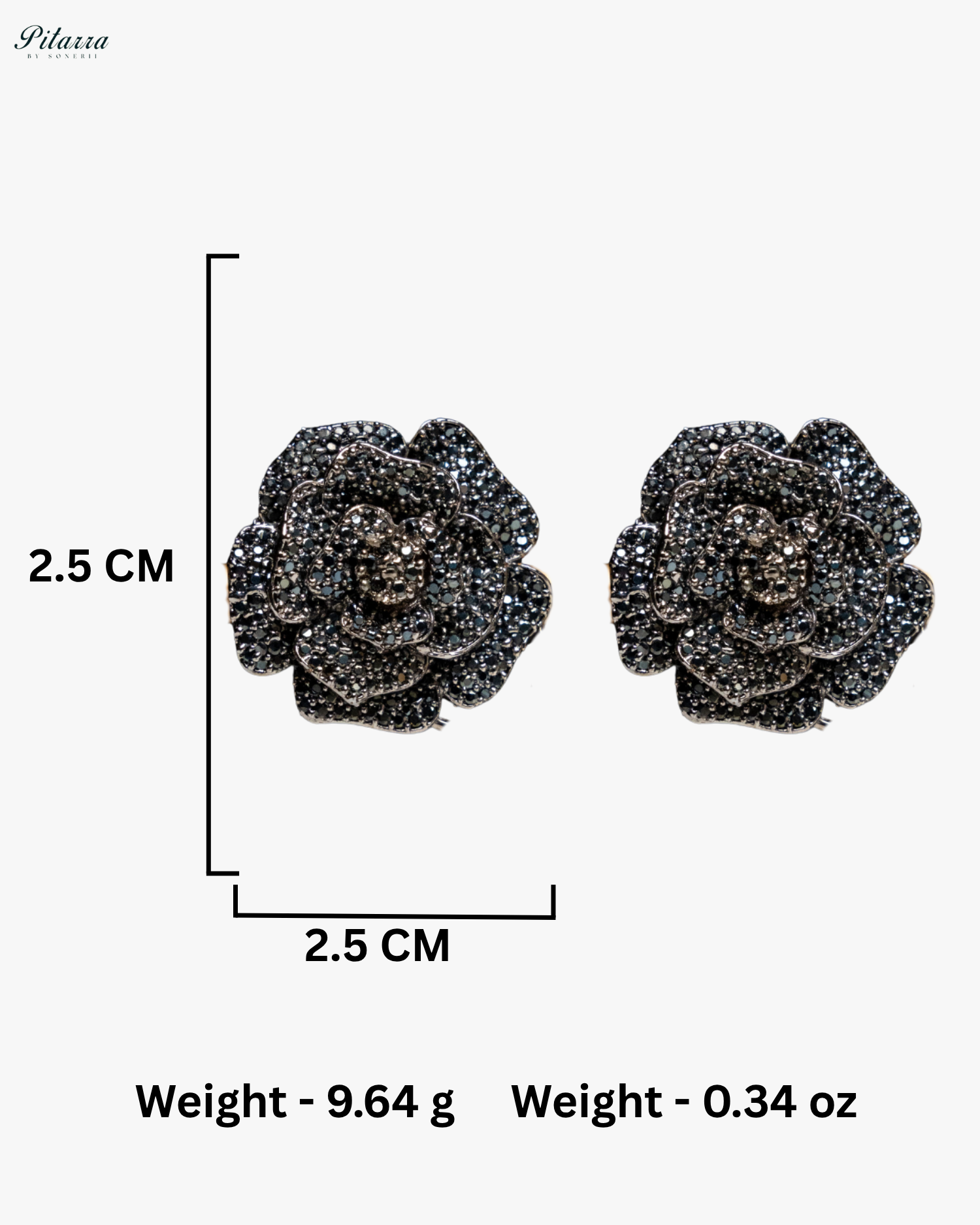 Black Tone Flower CZ Choker Set with Ring