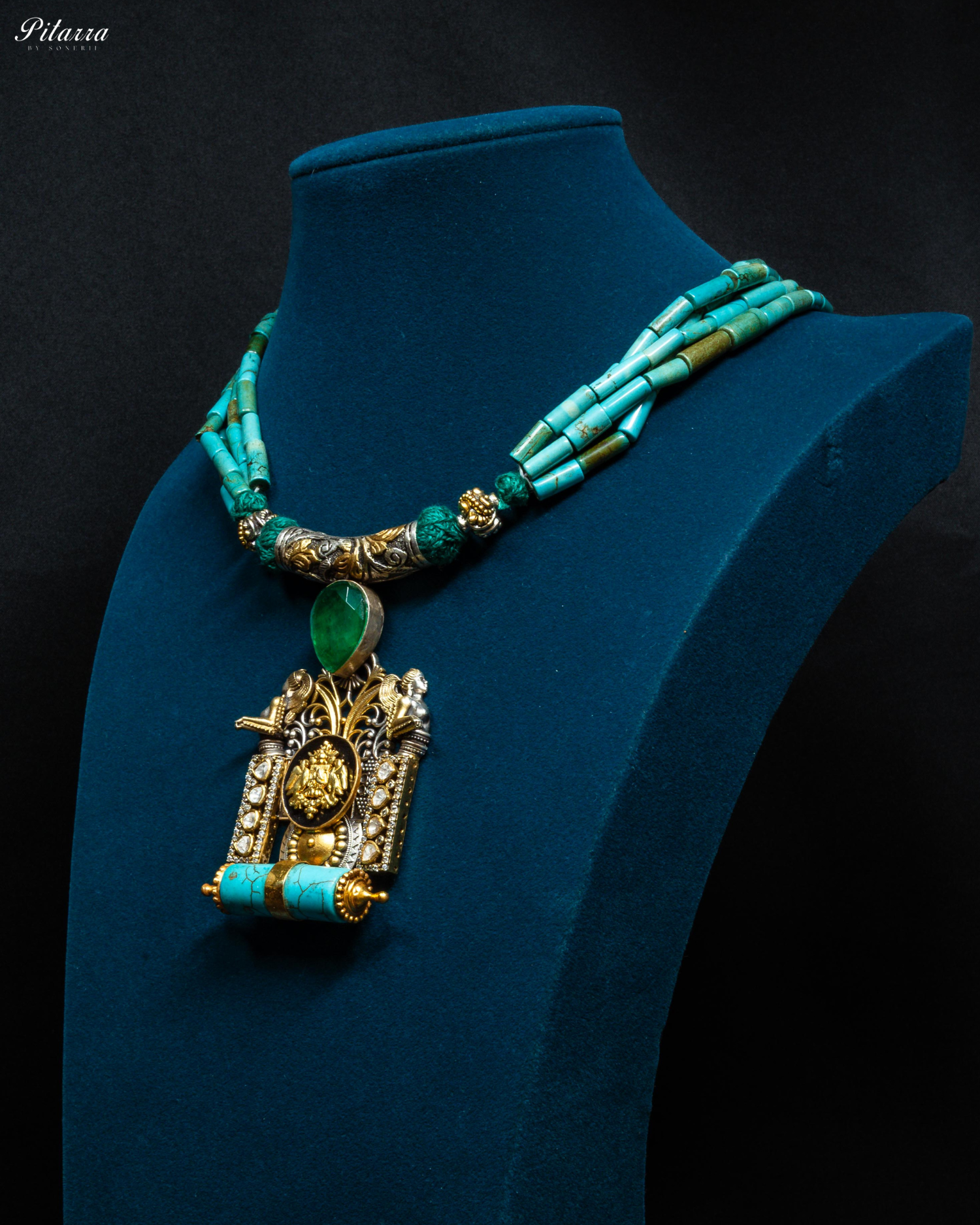 Sky Blue Stone Long 92.5 Silver Necklace
