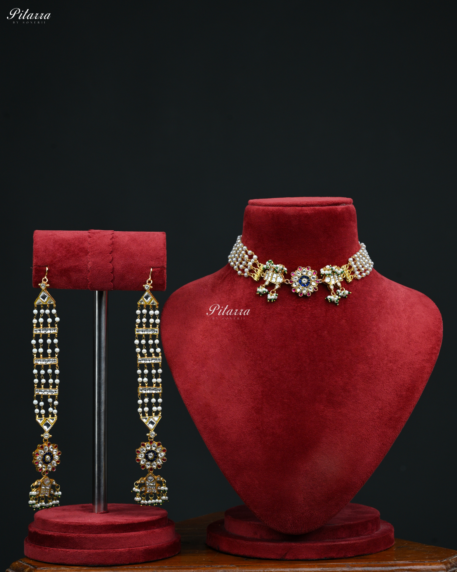Royal Floral and Beads Kundan Choker Set