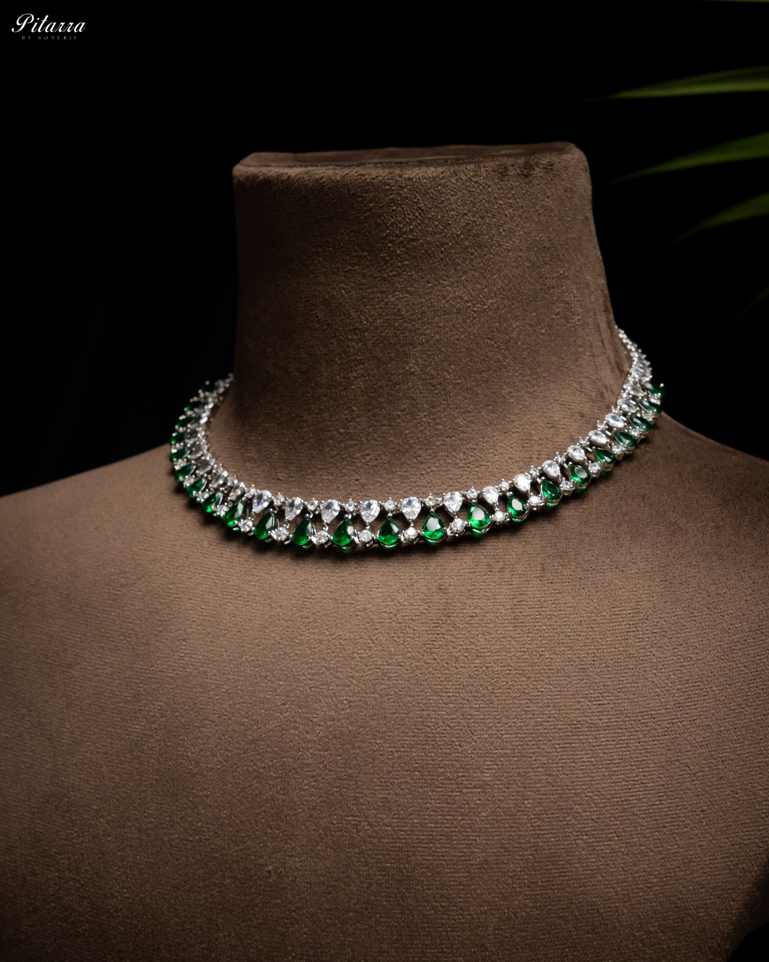 Green Drop CZ Necklace Set