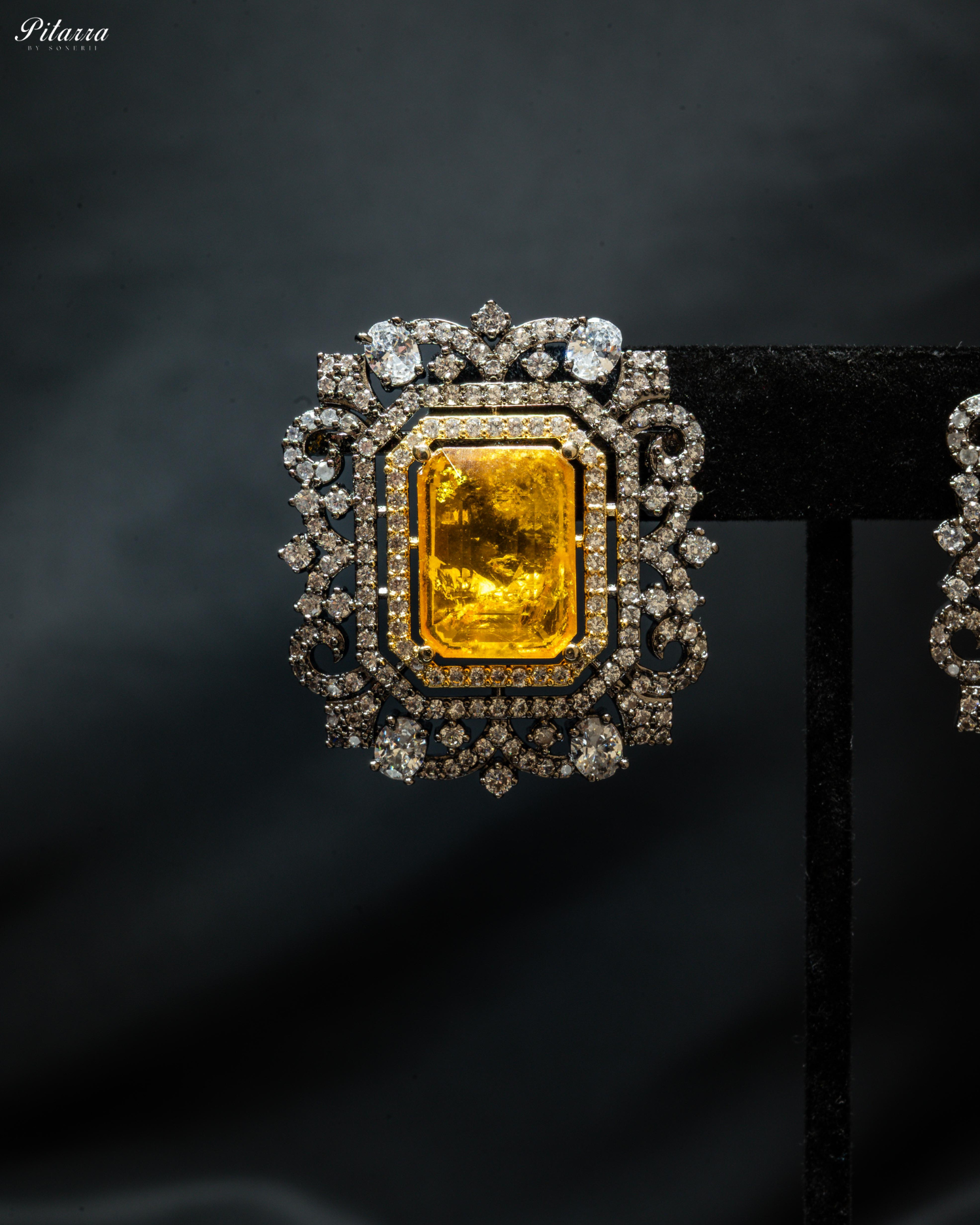 Yellow Stone Doublet Pearl Choker Set