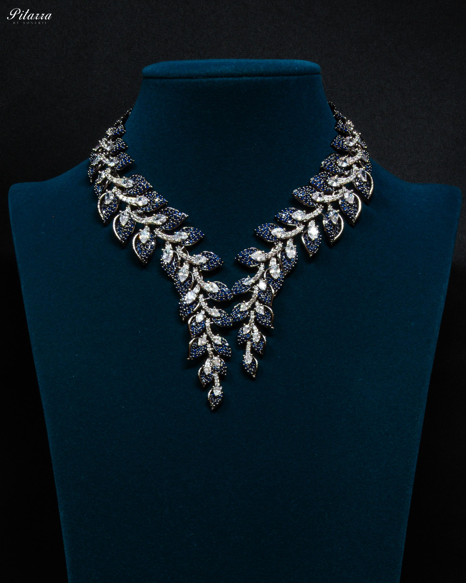 Blue Stone Cubic Zirconia Necklace Set