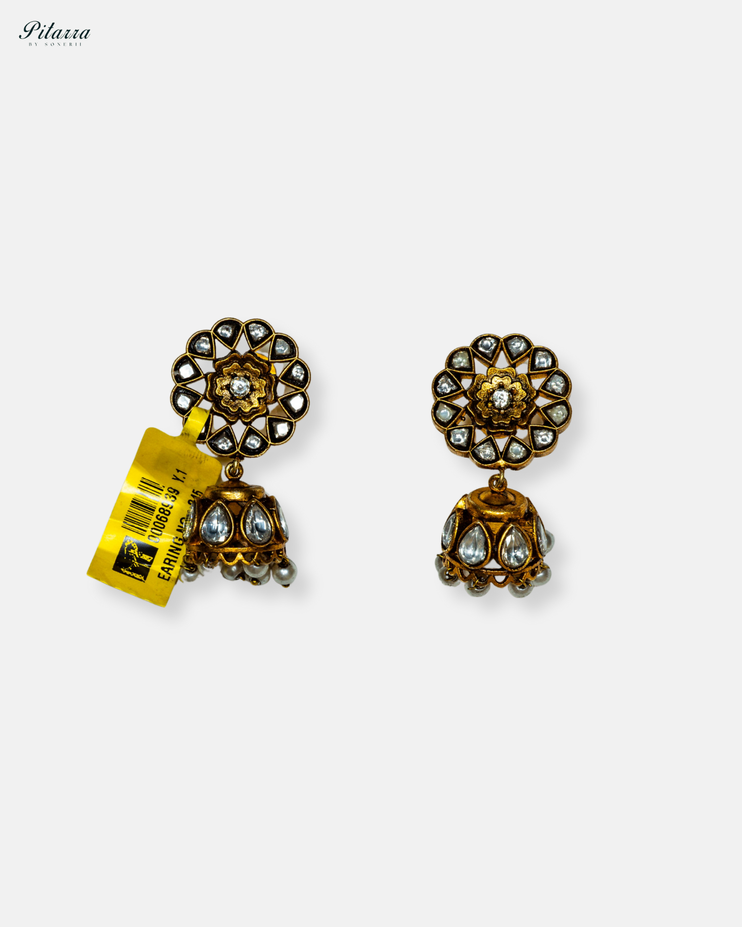 Elegant Floral Moissanite Traditional Kundan Jhumka